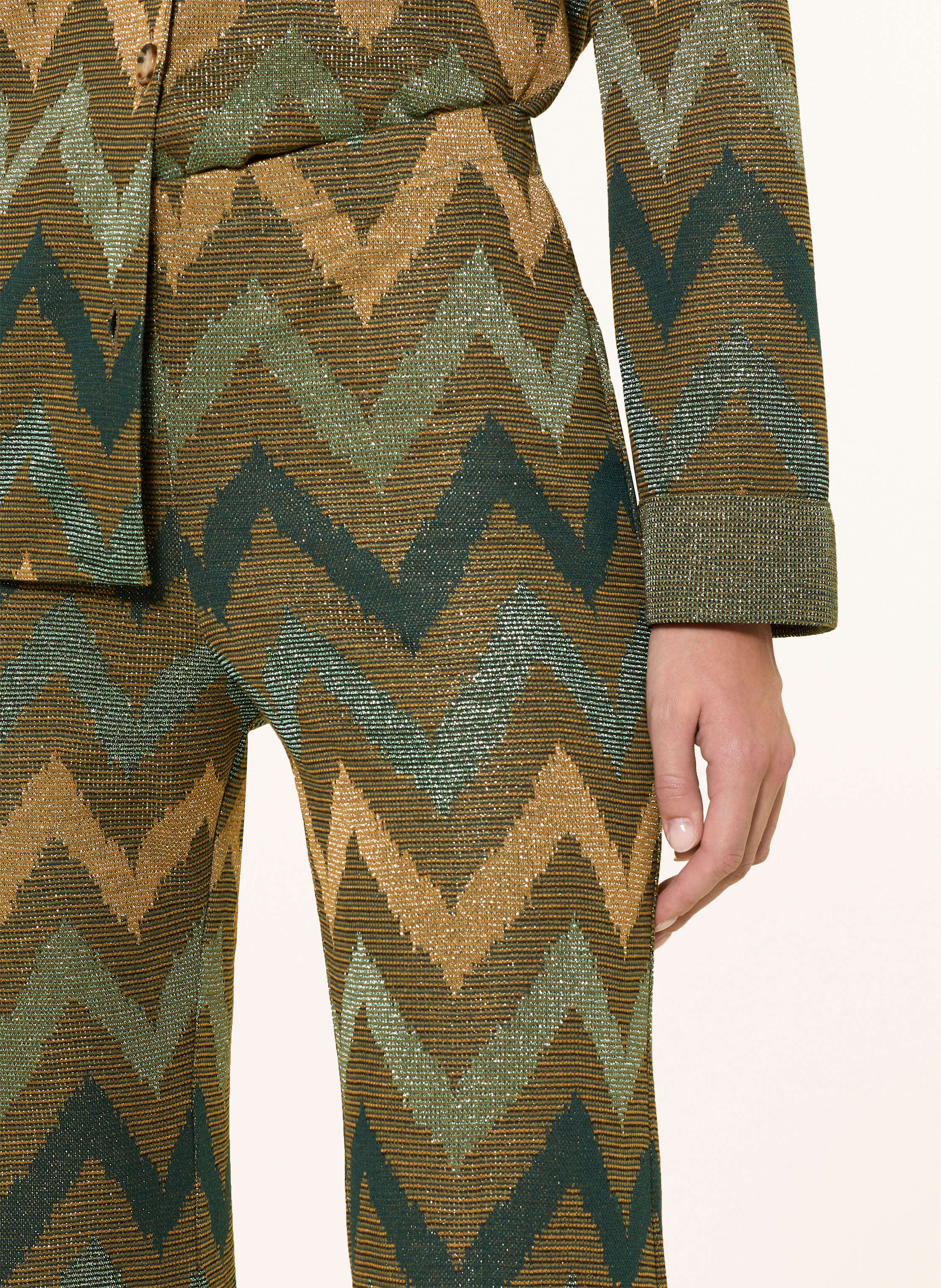 Thumbnail - Ana Alcazar Marlenehose Mit Glitzergarn gruen