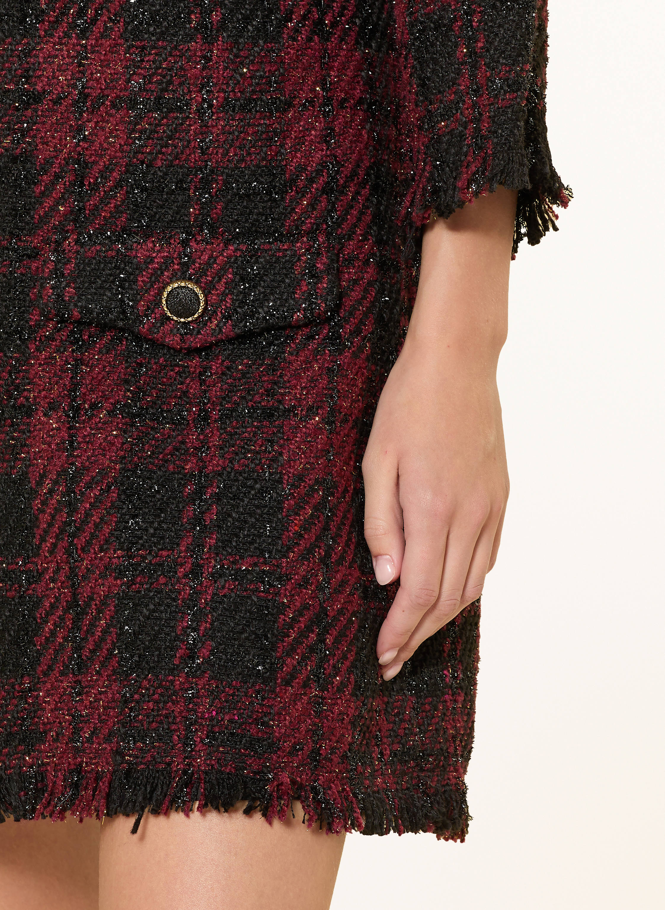 Thumbnail - Ana Alcazar Cocktailkleid Aus Tweed Und Mit Glitzergarn rot