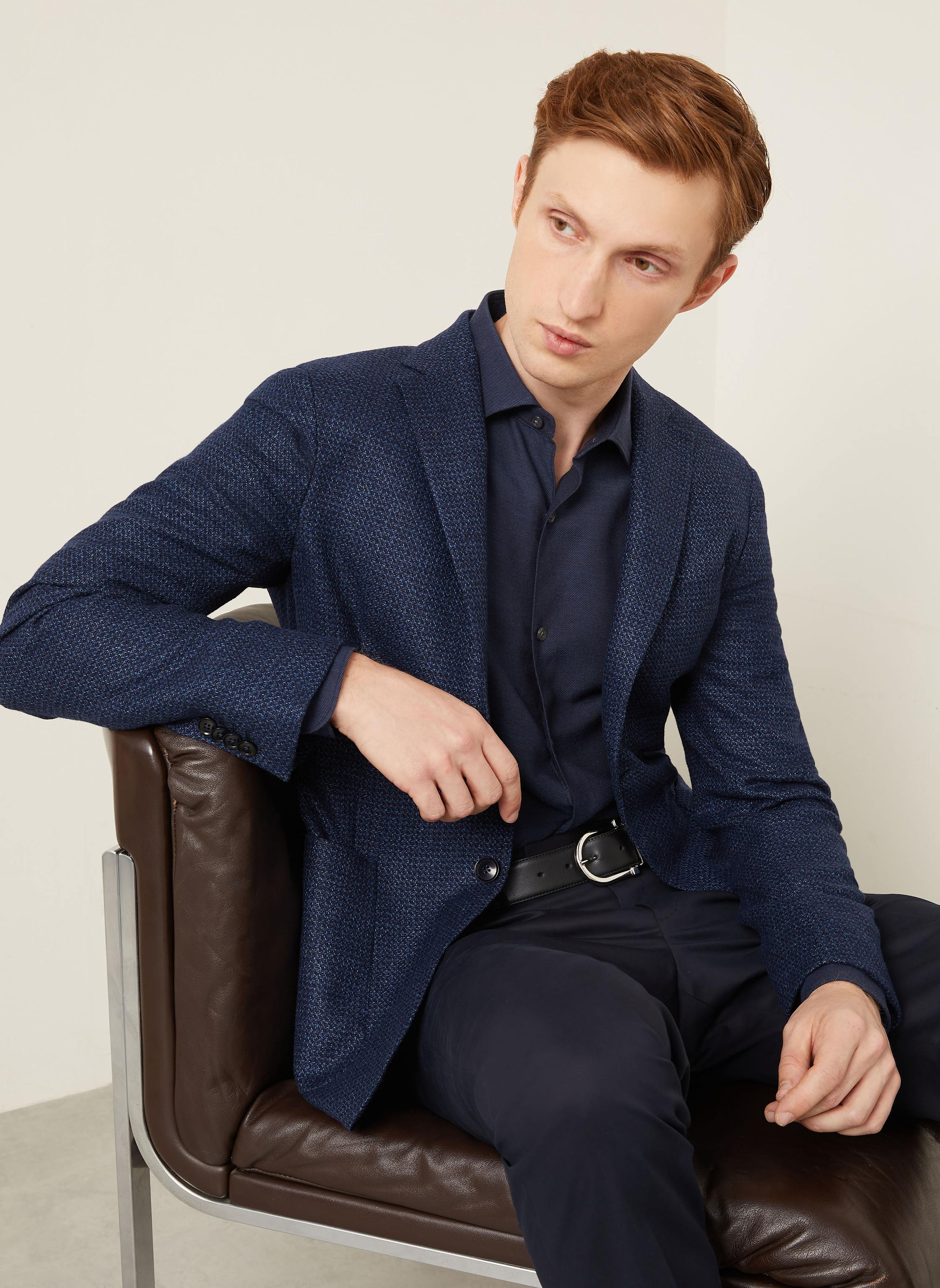 Thumbnail - Zegna Sakko Extra Slim Fit Mit Leinen blau