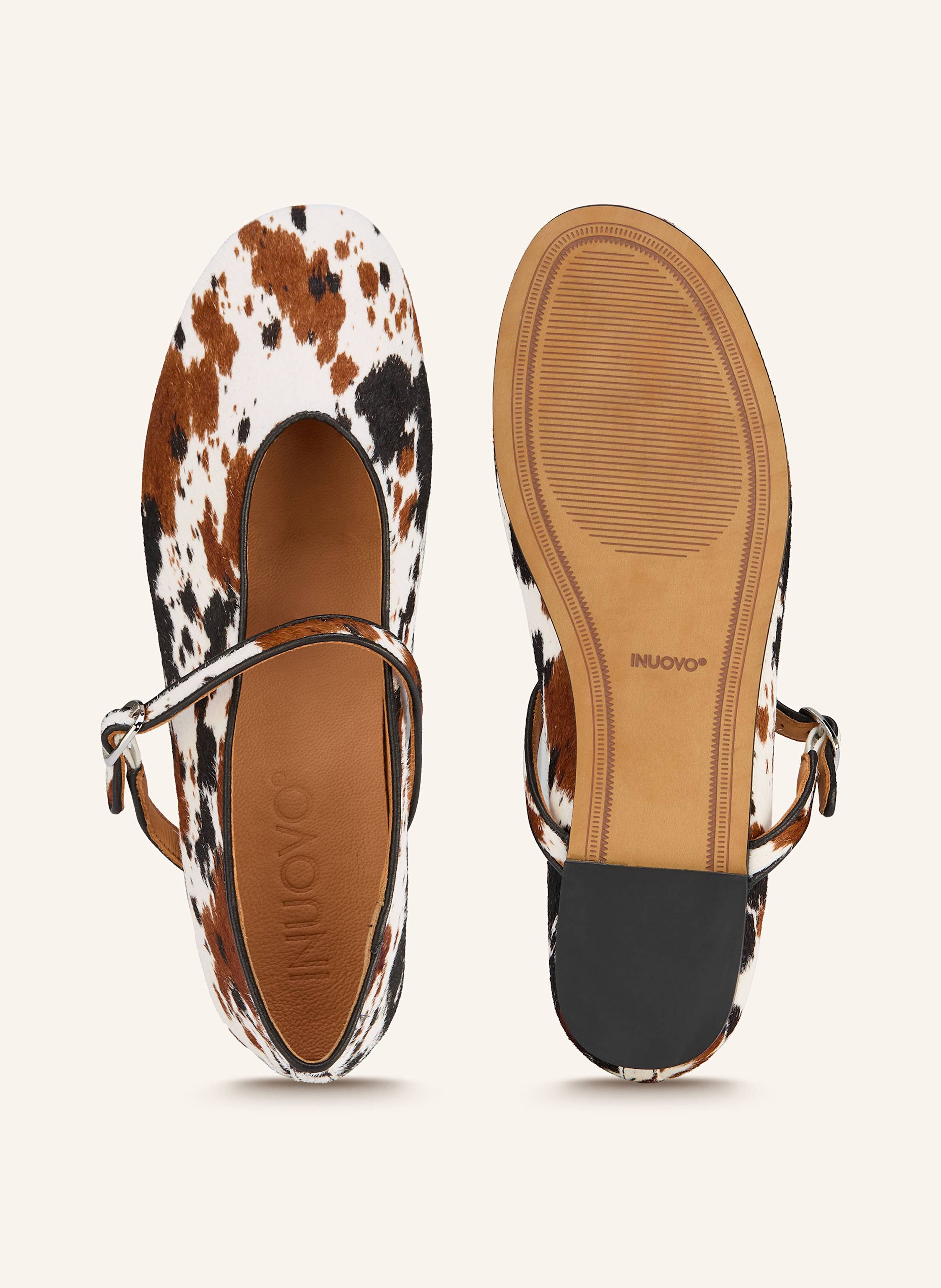 Thumbnail - Inuovo Mary-Jane-Ballerinas Pony braun