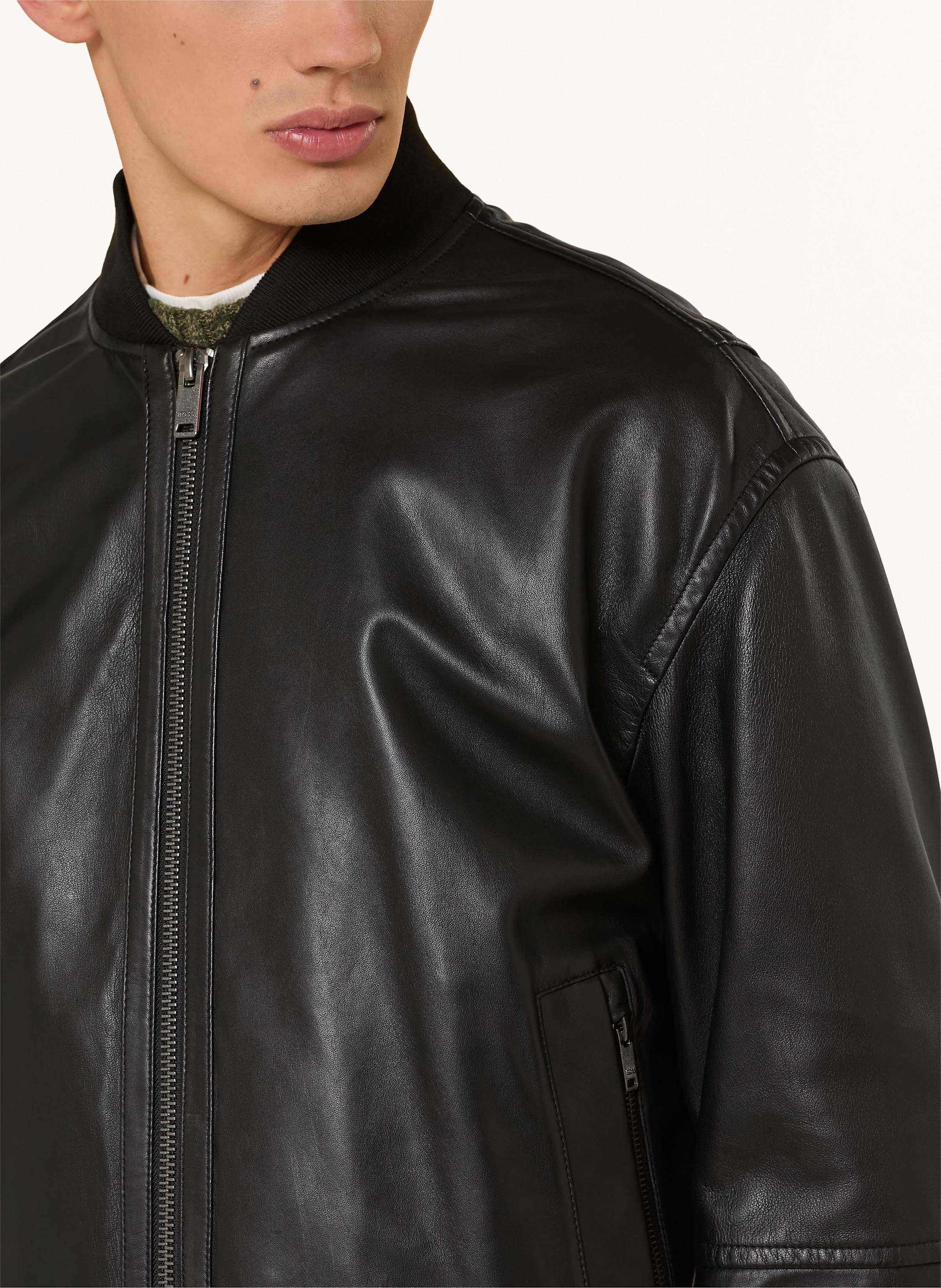 Thumbnail - Boss Lederblouson Jobrice schwarz