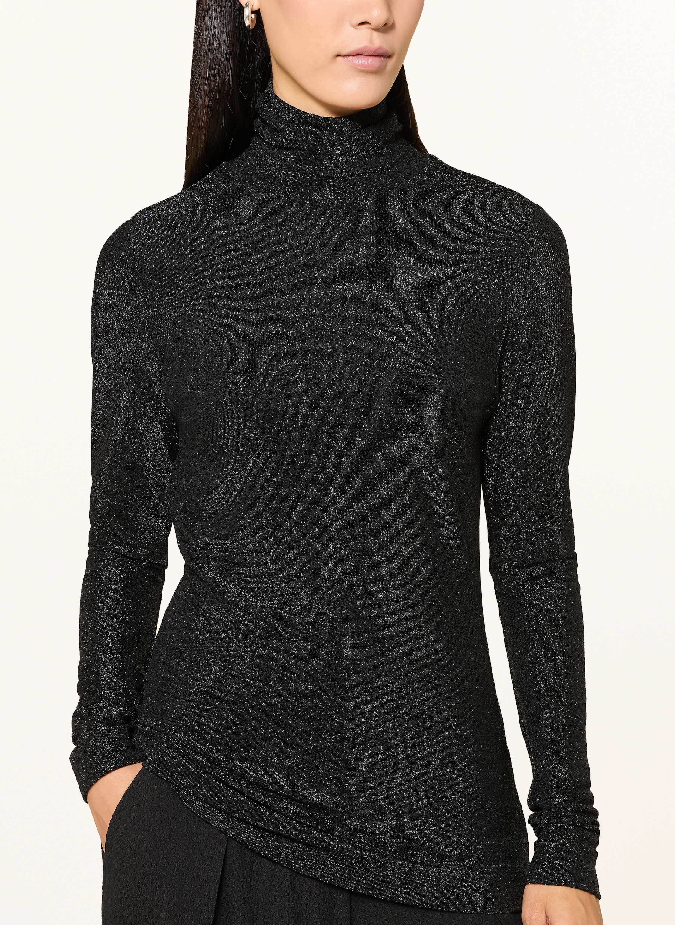 Thumbnail - Sly 010 Rollkragenpullover Isra Mit Glitzergarn schwarz