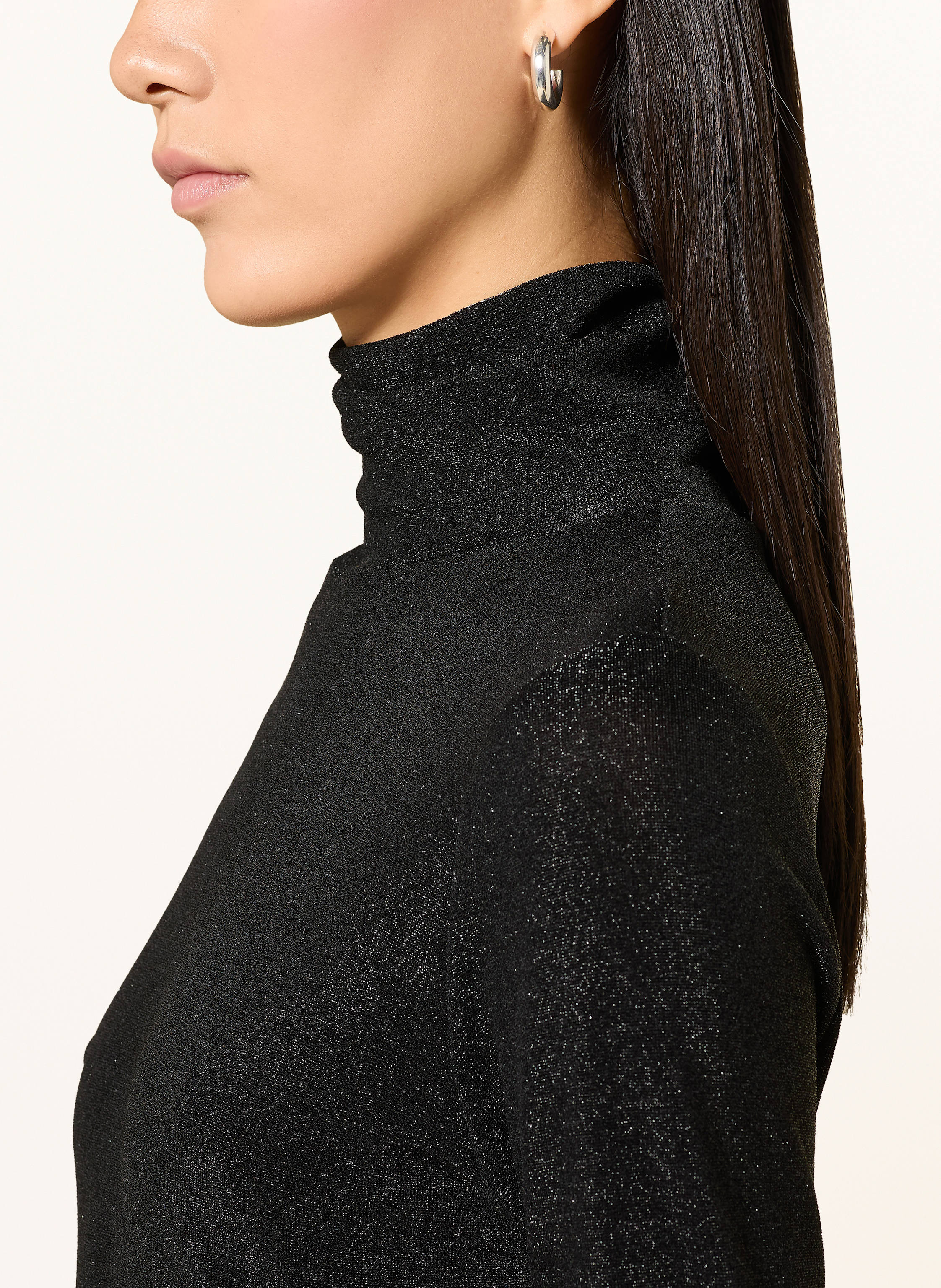 Thumbnail - Sly 010 Rollkragenpullover Isra Mit Glitzergarn schwarz