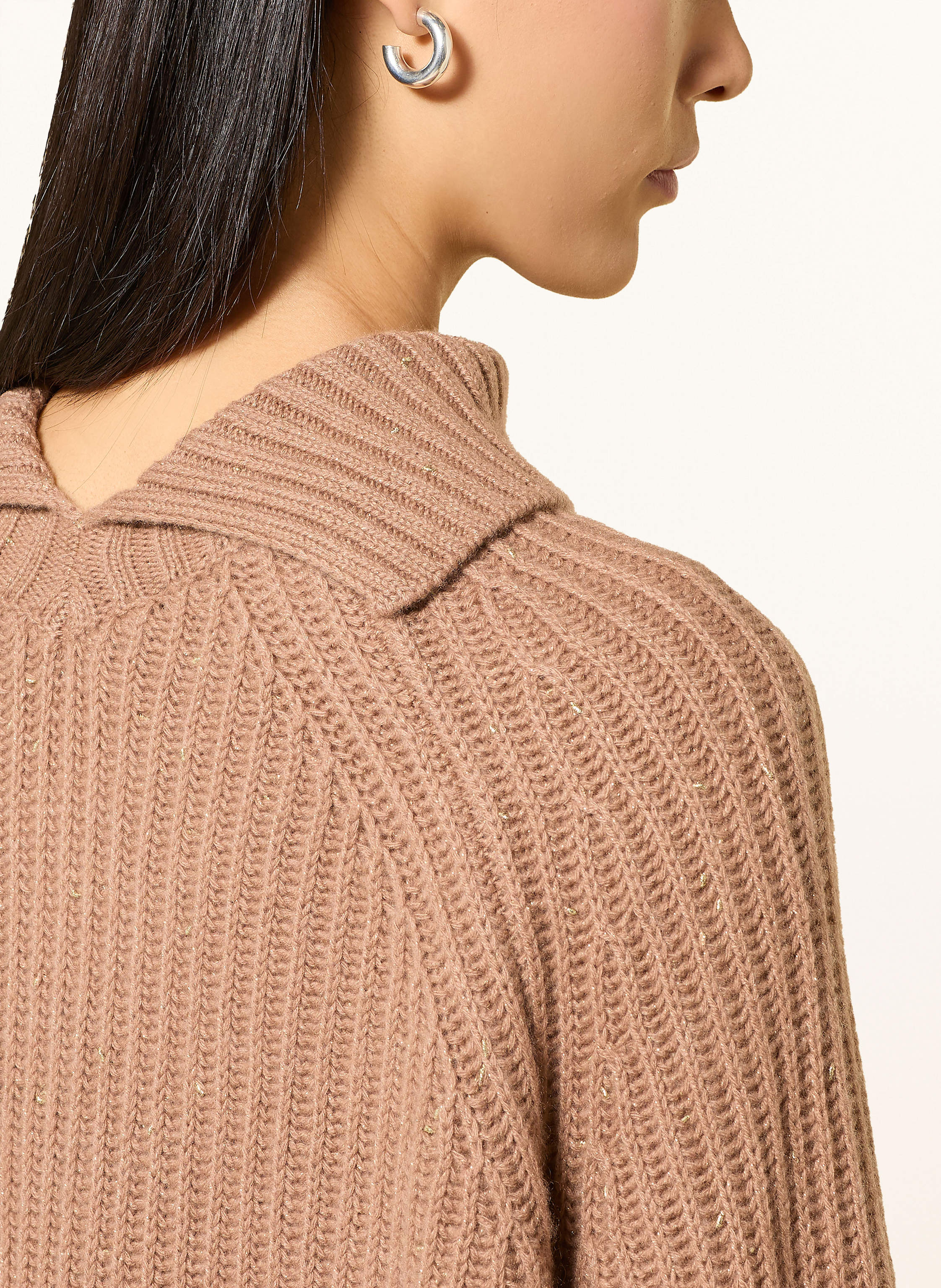 Thumbnail - Sly 010 Cashmere-Pullover Xora Mit Glitzergarn beige