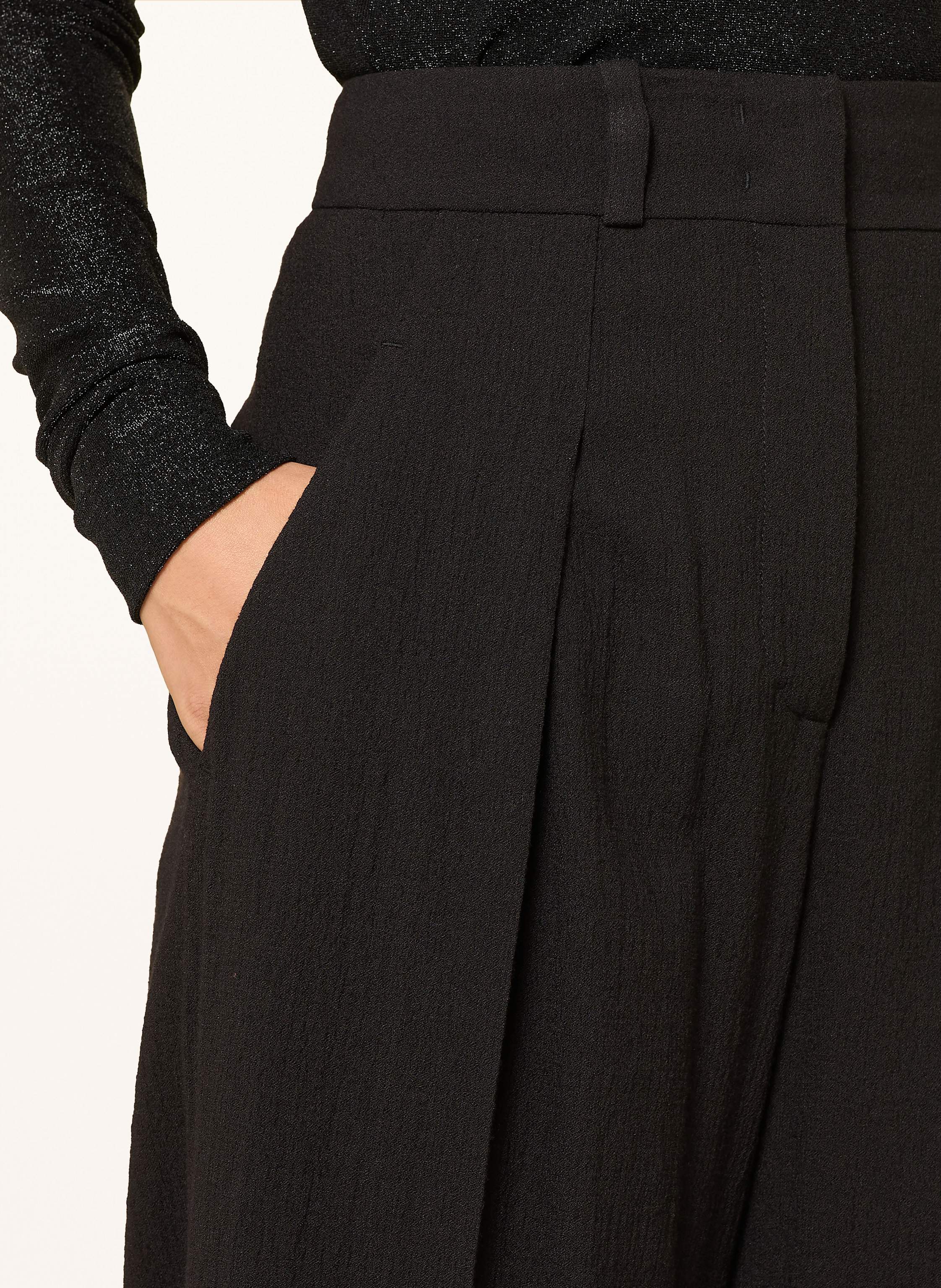 Thumbnail - Sly 010 Marlenehose Flora schwarz