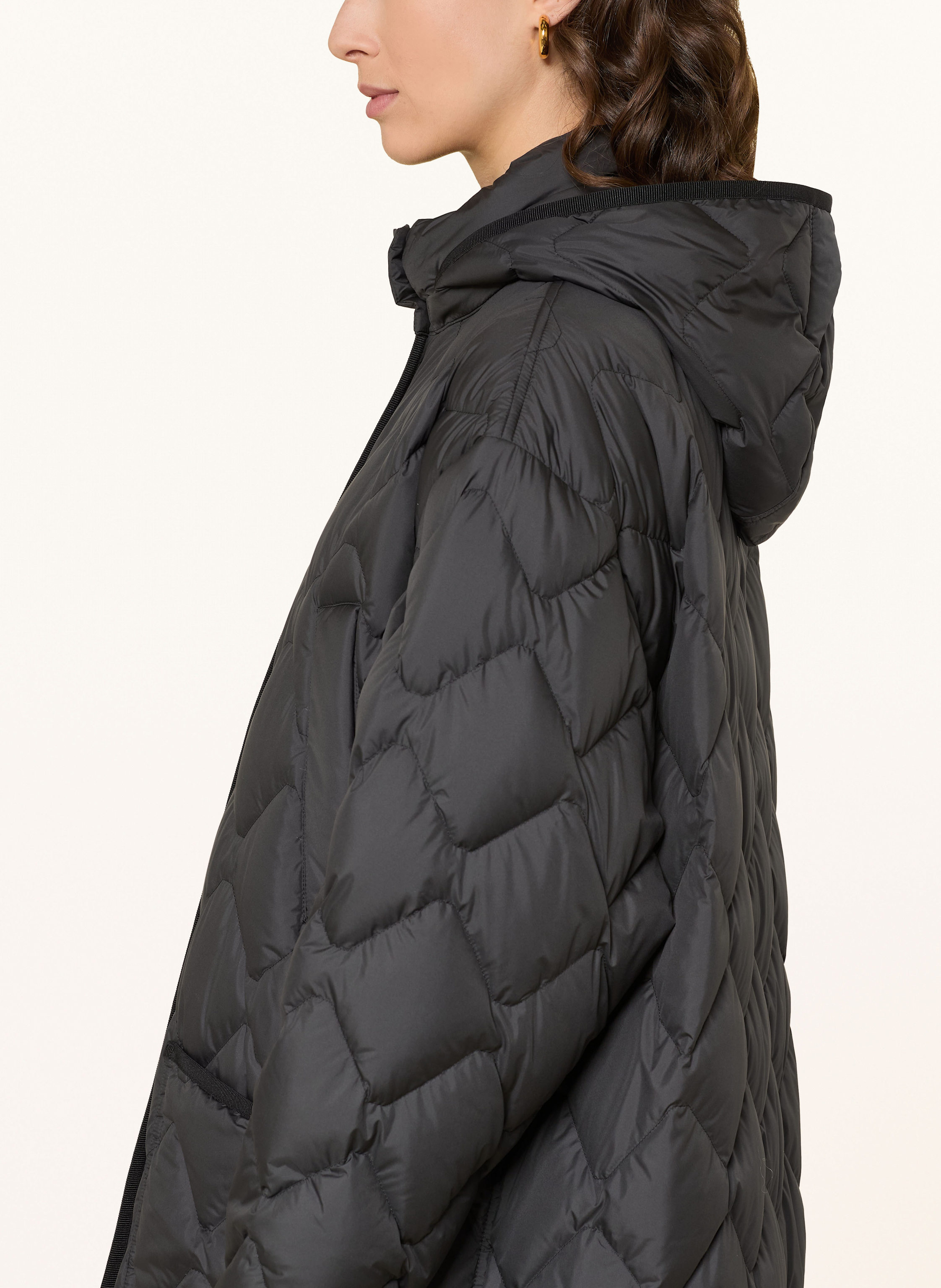Thumbnail - Woolrich Lightweight-Daunenmantel Mit Abnehmbarer Kapuze schwarz