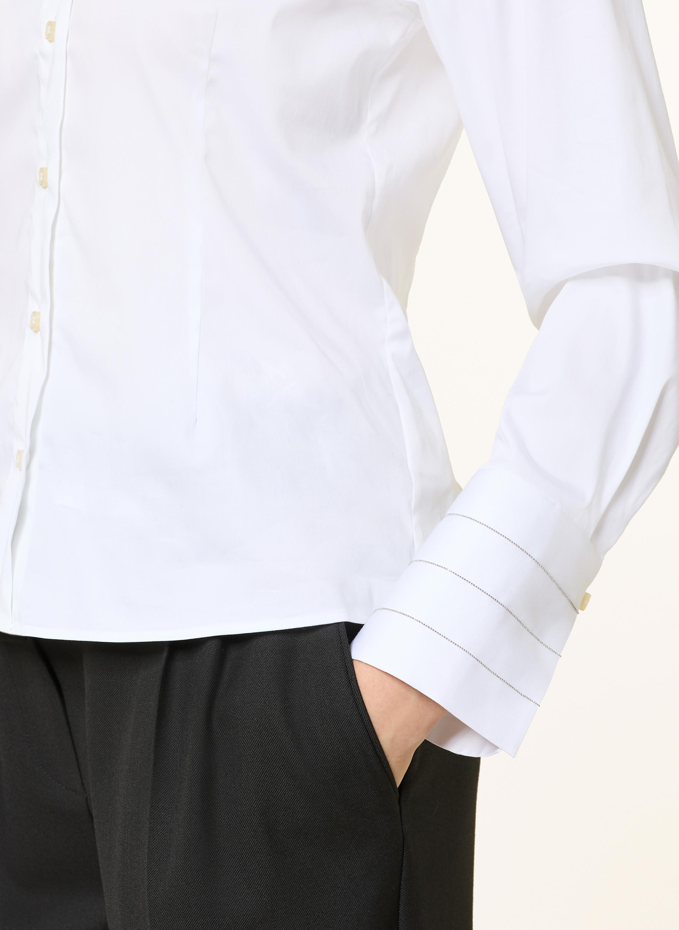 Thumbnail - Soluzione Hemdbluse Mit Schmuckperlen weiss