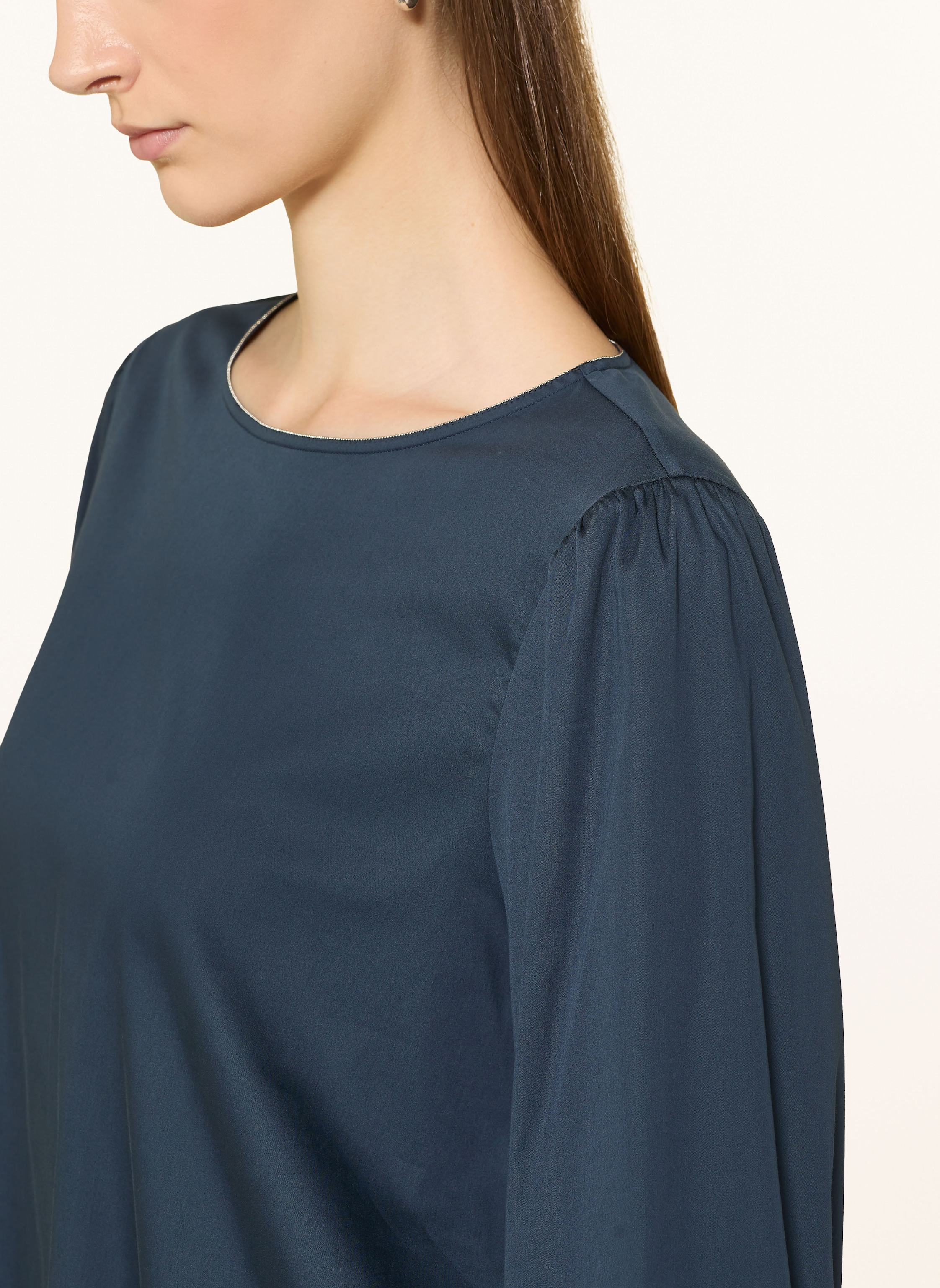 Thumbnail - Soluzione Blusenshirt Mit Schmuckperlen blau