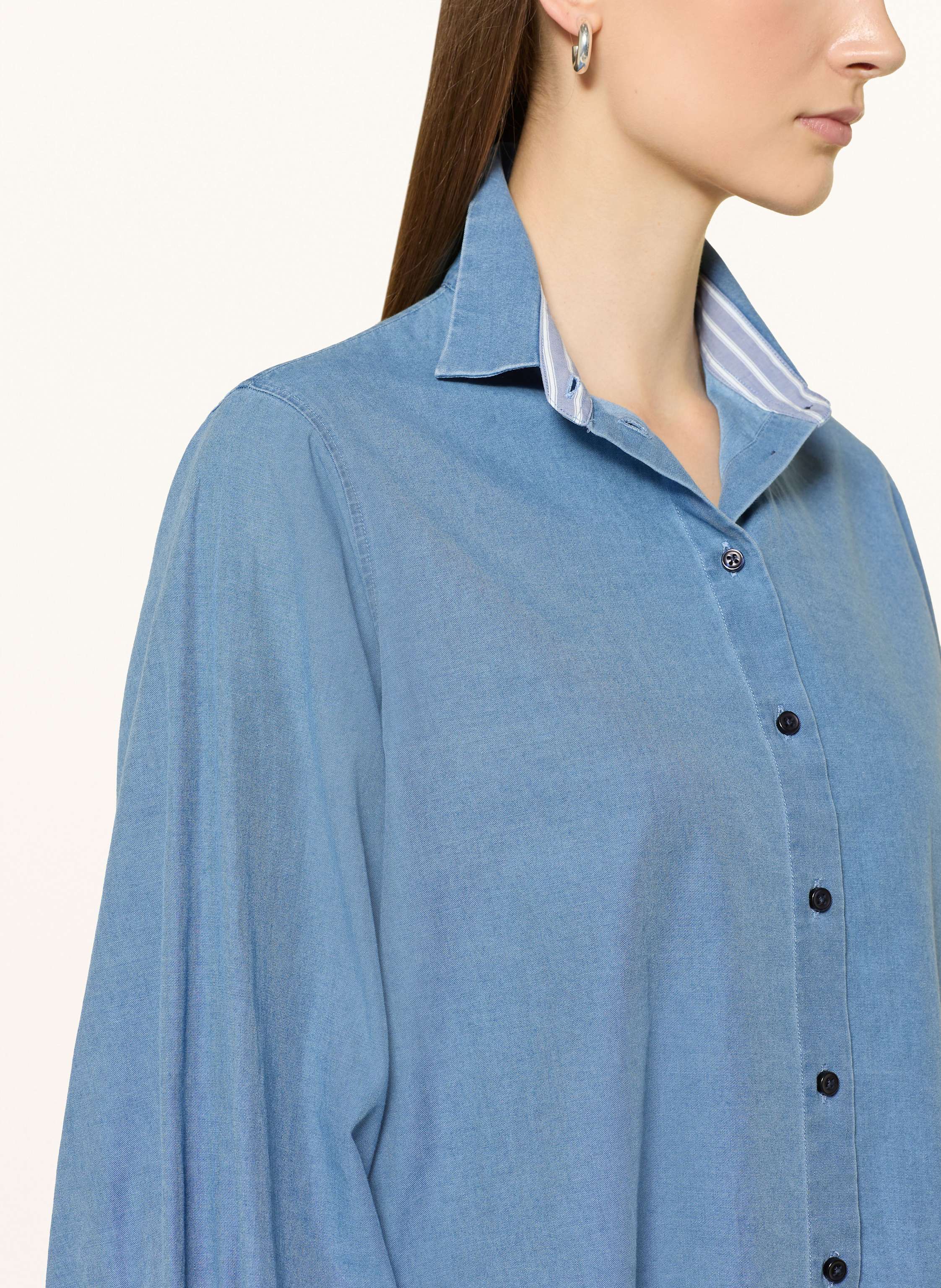 Thumbnail - Soluzione Hemdbluse In Jeansoptik blau