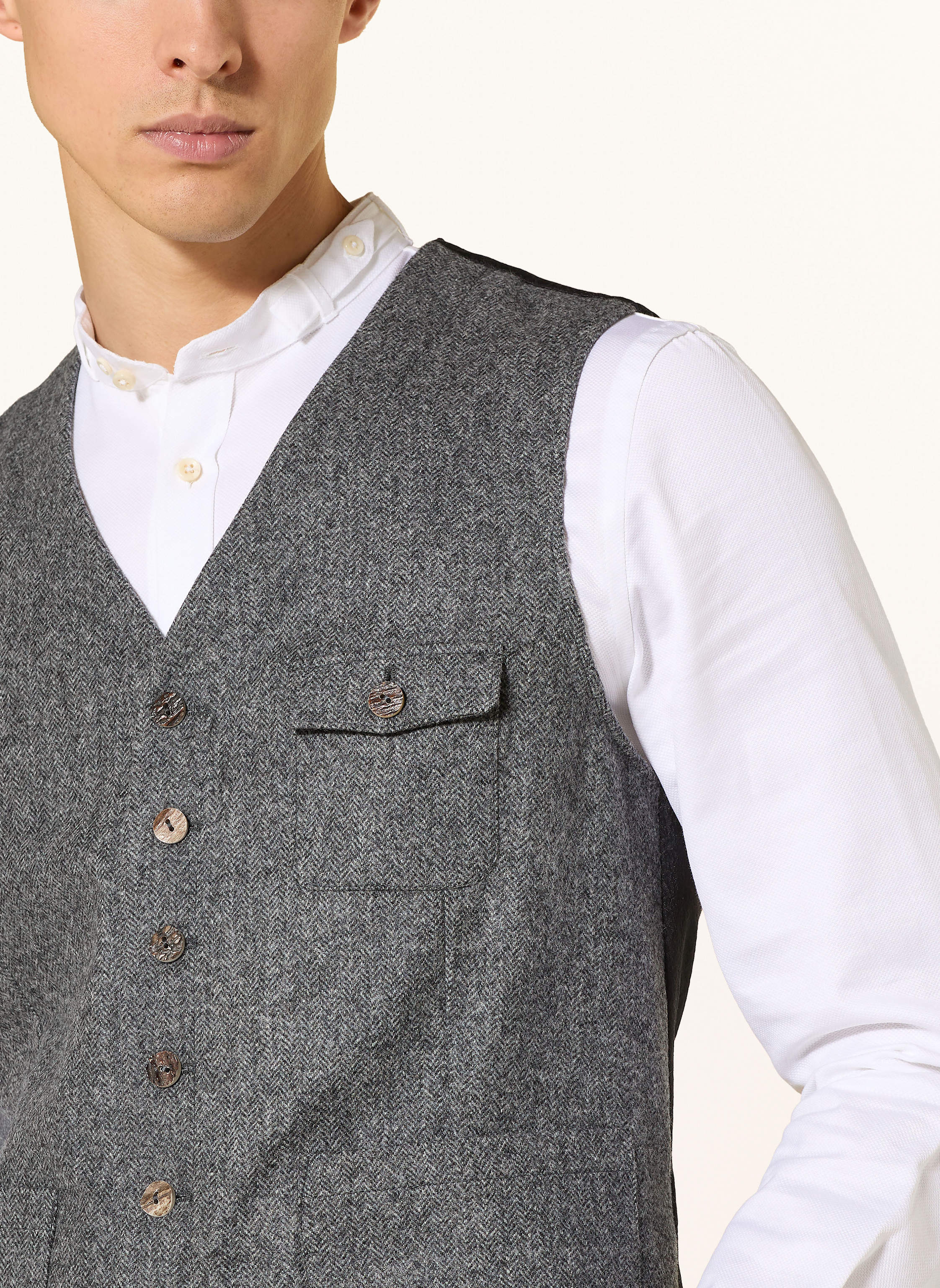 Thumbnail - Grasegger Anzugweste Wum Extra Slim Fit grau