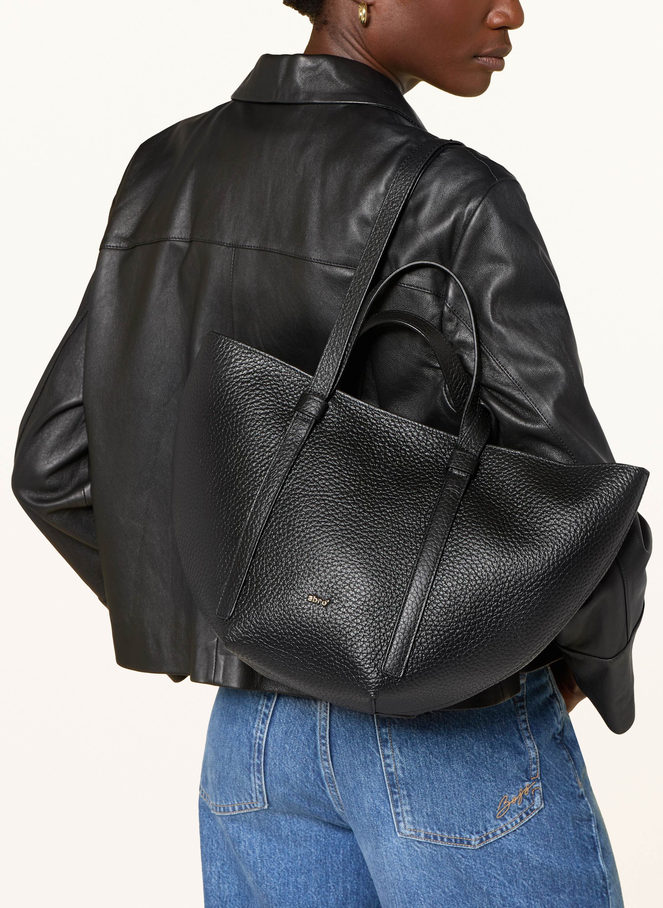 Thumbnail - Abro Shopper Cosmo Medium Mit Pouch schwarz