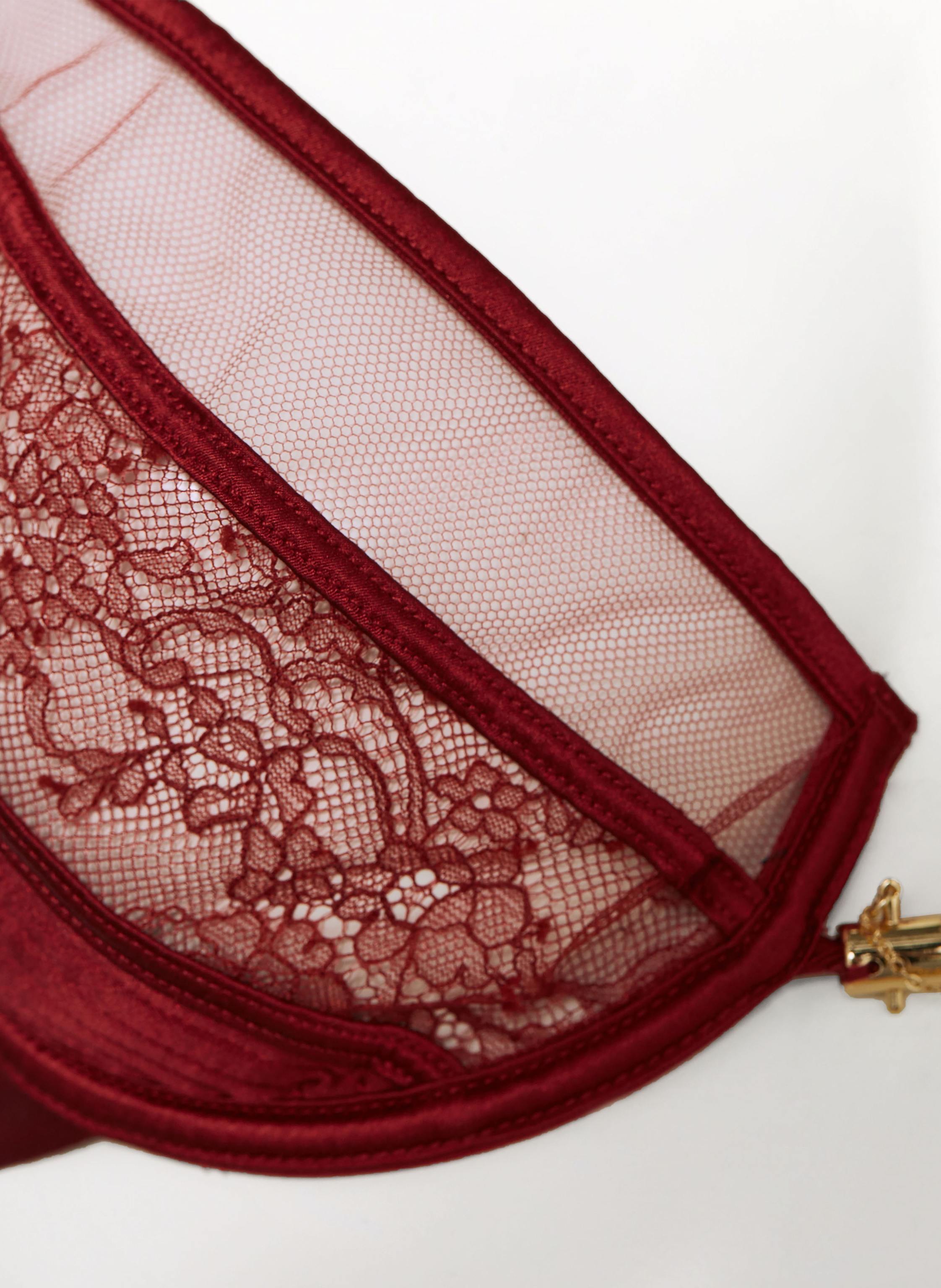 Thumbnail - Livy Balconette-Bh Palace Aus Satin rot