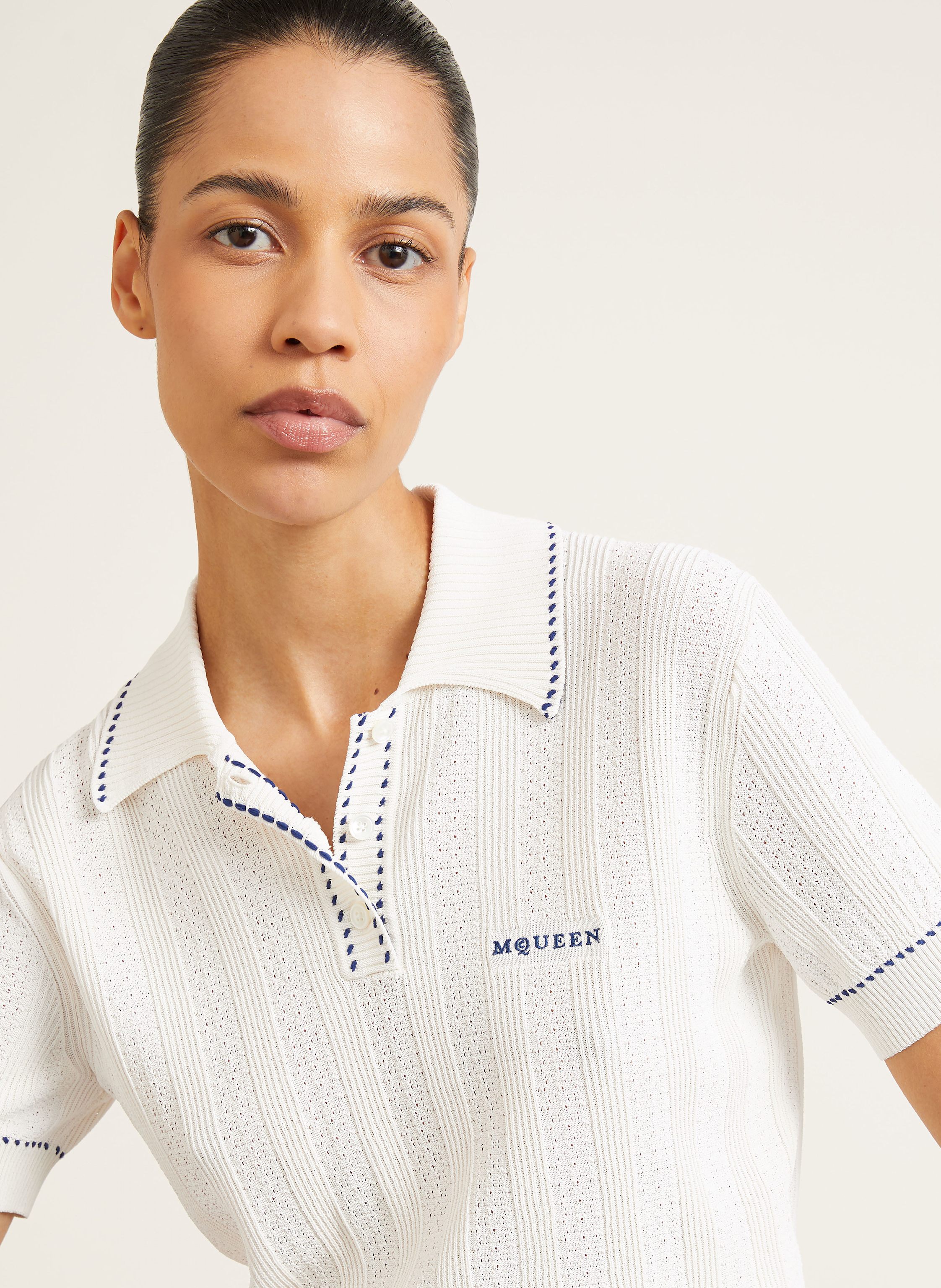 Thumbnail - Mcqueen Strick-Poloshirt weiss