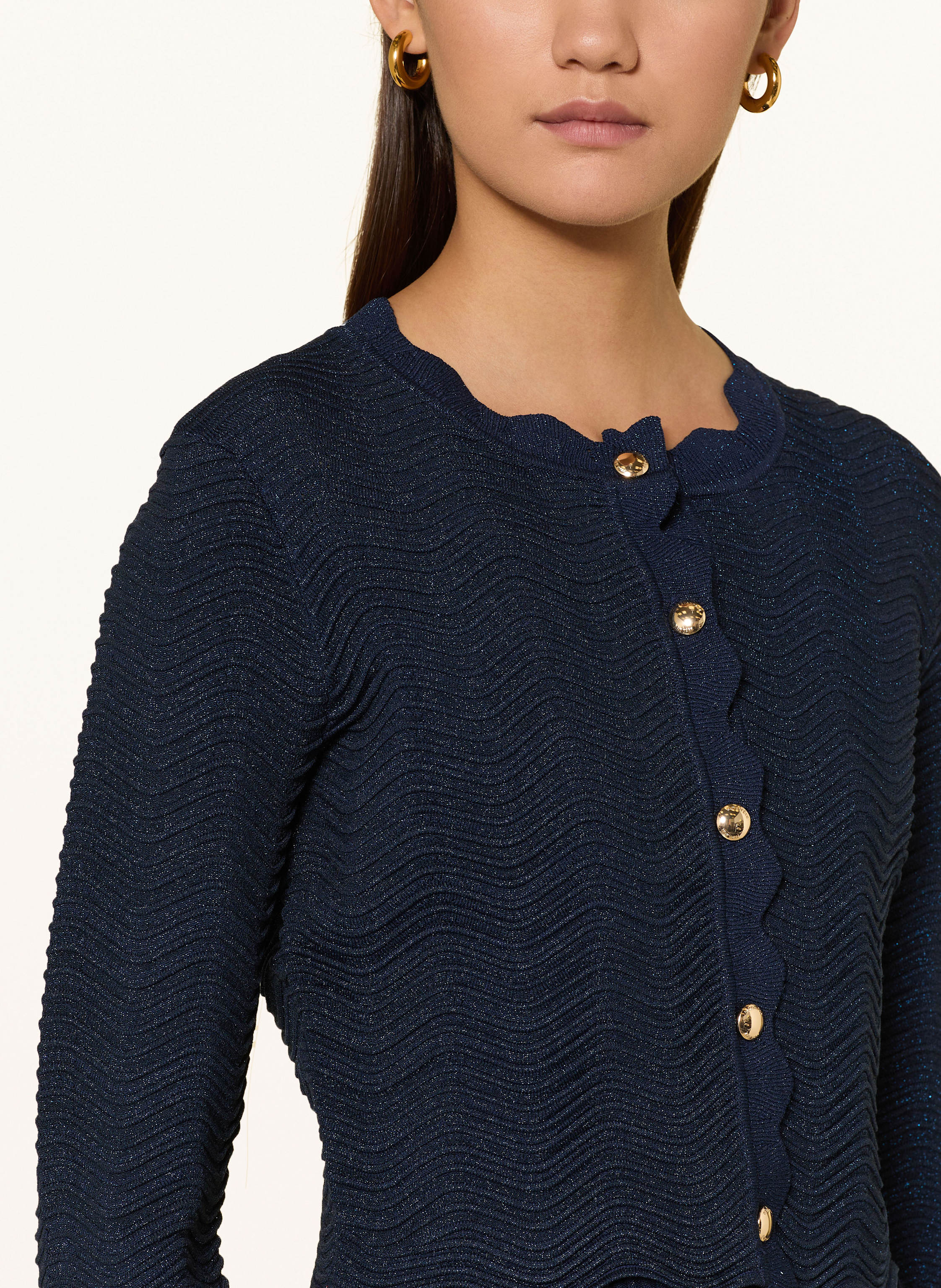 Thumbnail - Retrofête Strickjacke Dallys Mit Glitzergarn blau