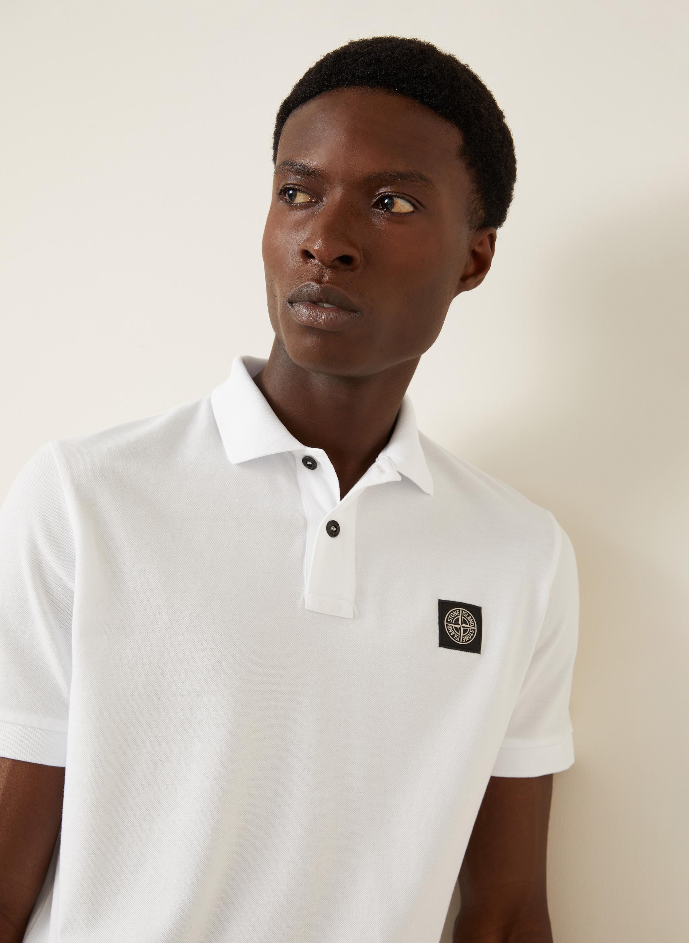 Thumbnail - Stone Island Piqué-Poloshirt weiss