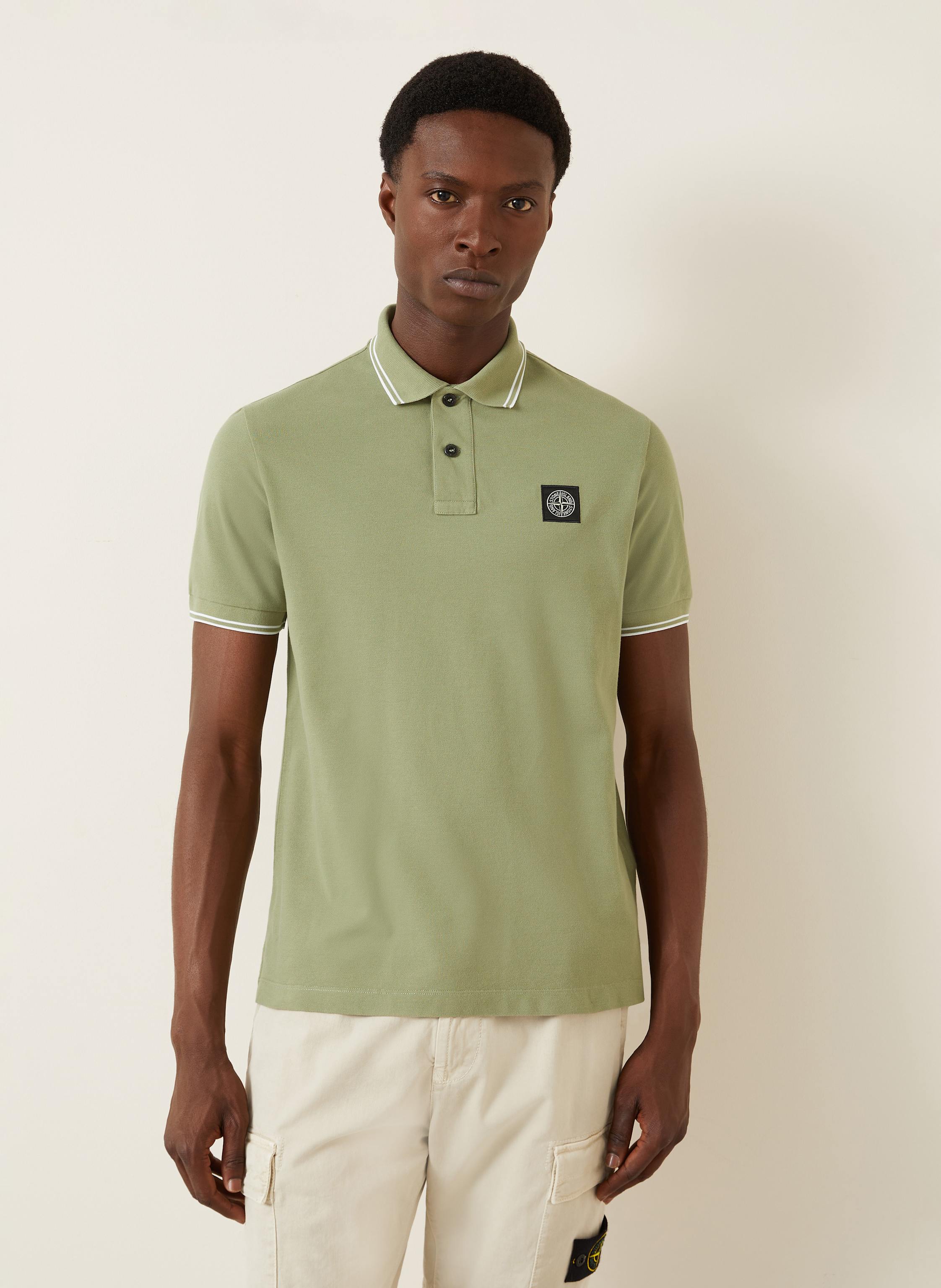 Thumbnail - Stone Island Piqué-Poloshirt gruen