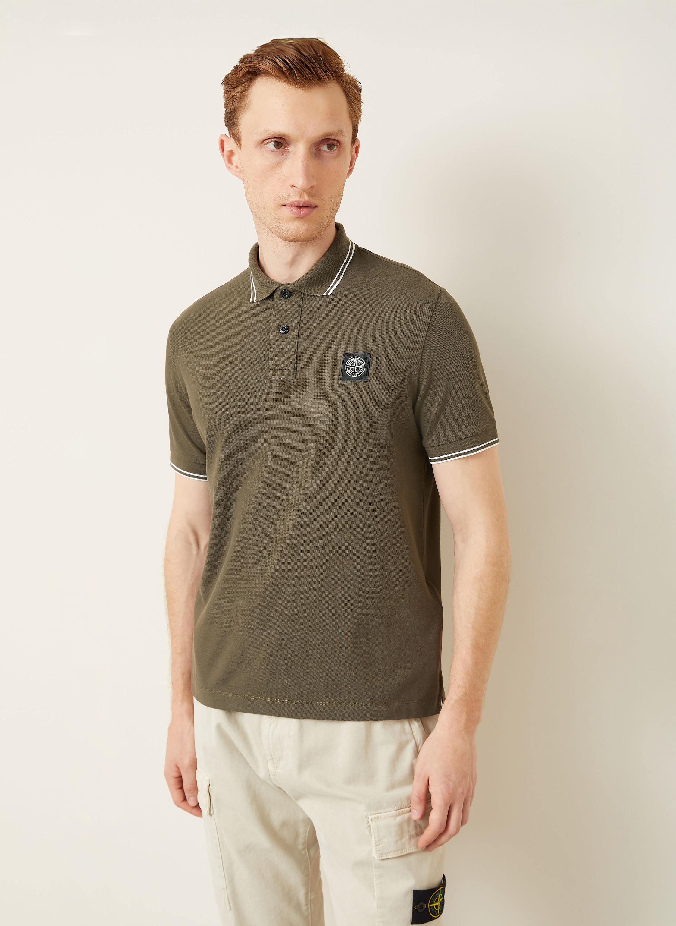 Thumbnail - Stone Island Piqué-Poloshirt gruen