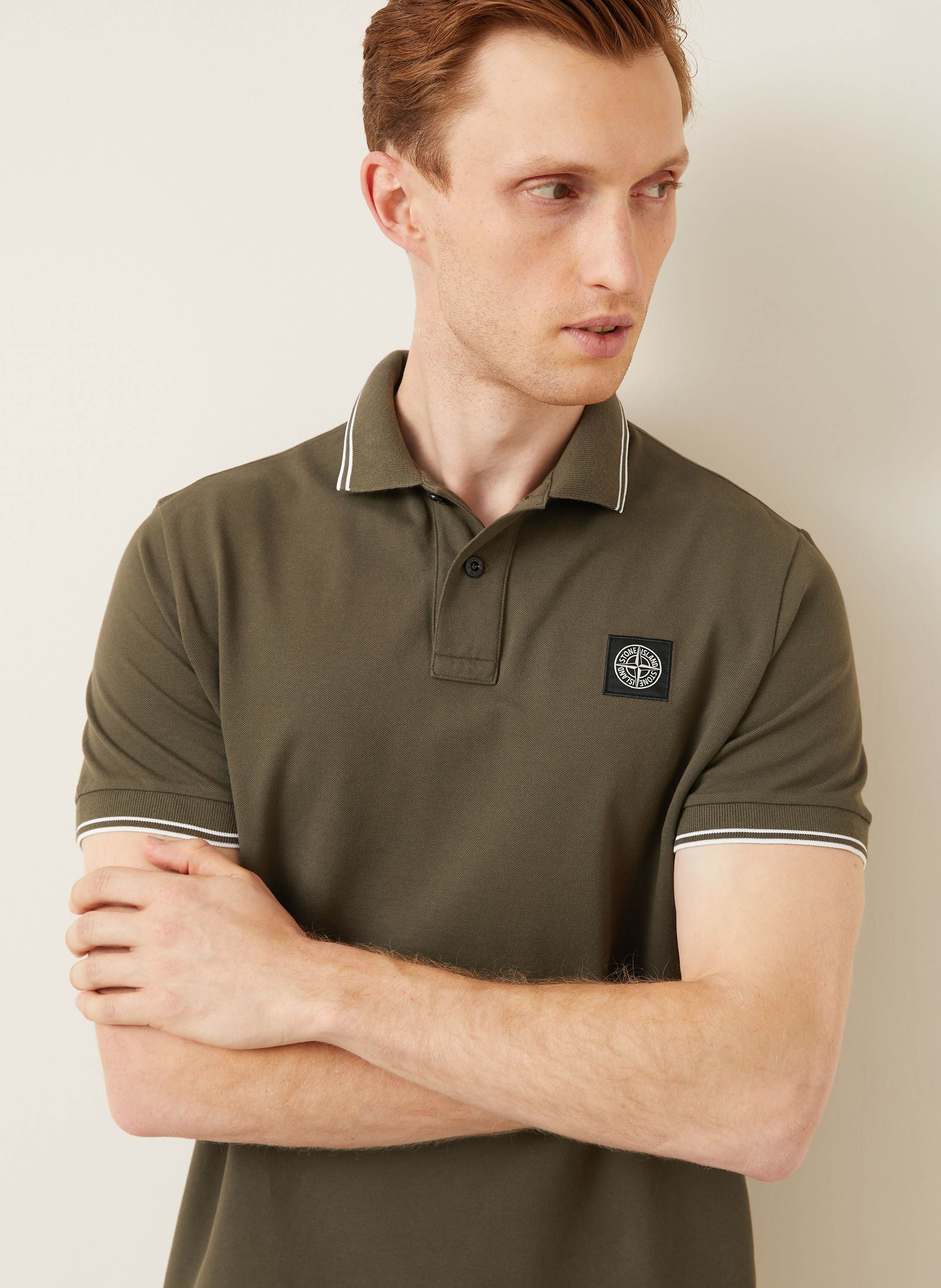 Thumbnail - Stone Island Piqué-Poloshirt gruen