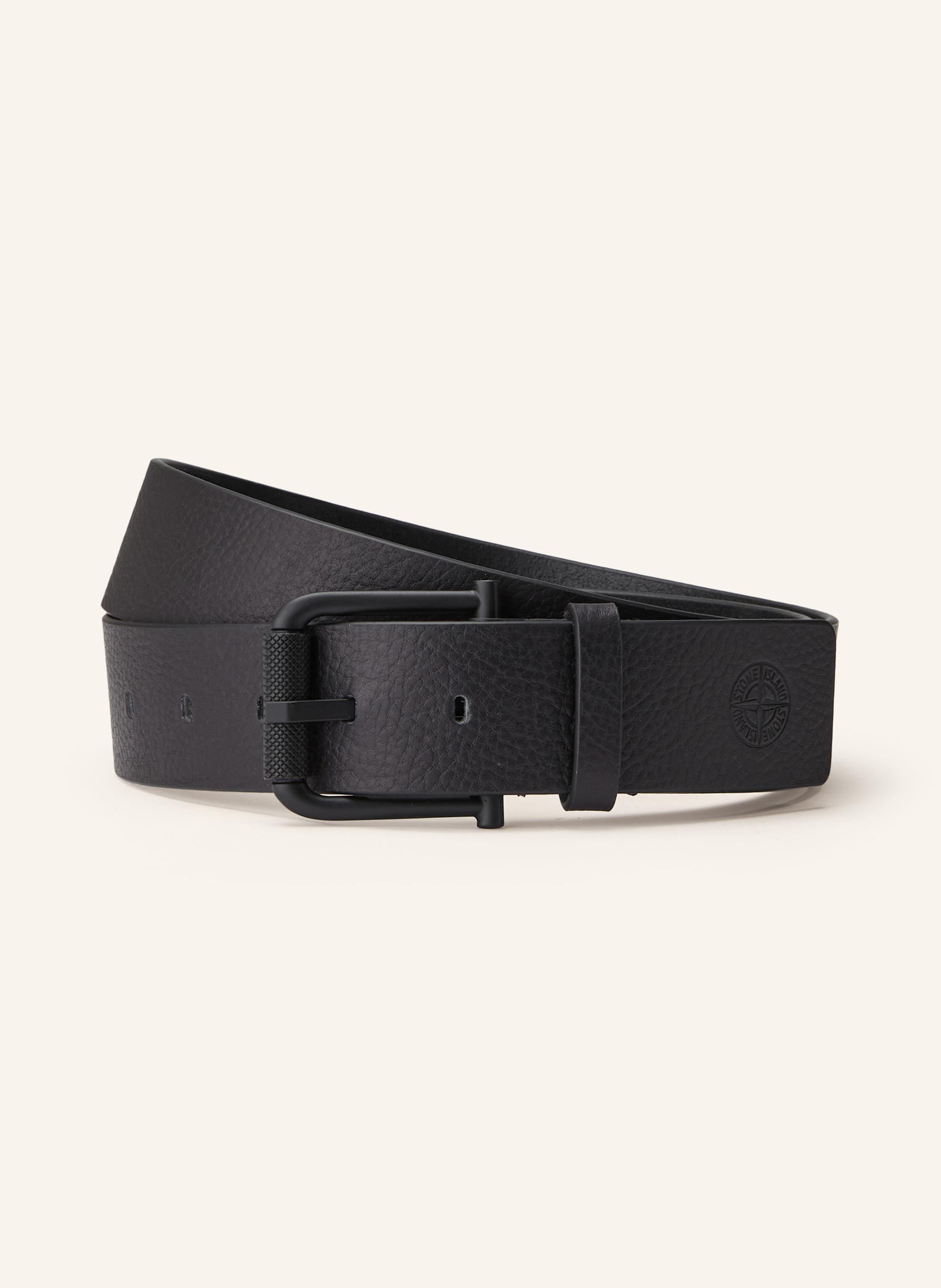 Stone Island Stone Island Ledergürtel schwarz in SCHWARZ