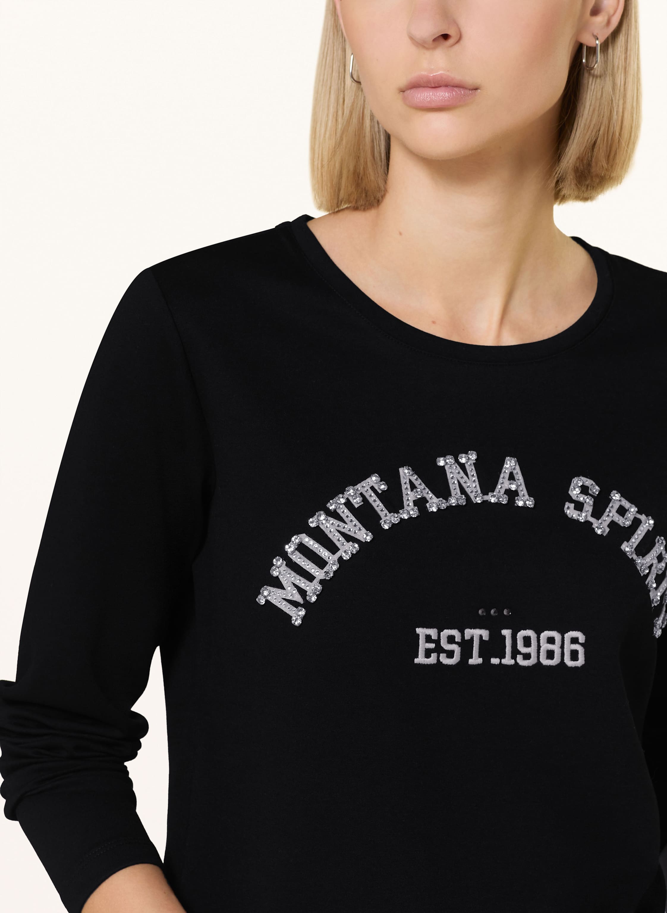 Thumbnail - Monari Sweatshirt Mit Schmucksteinen schwarz