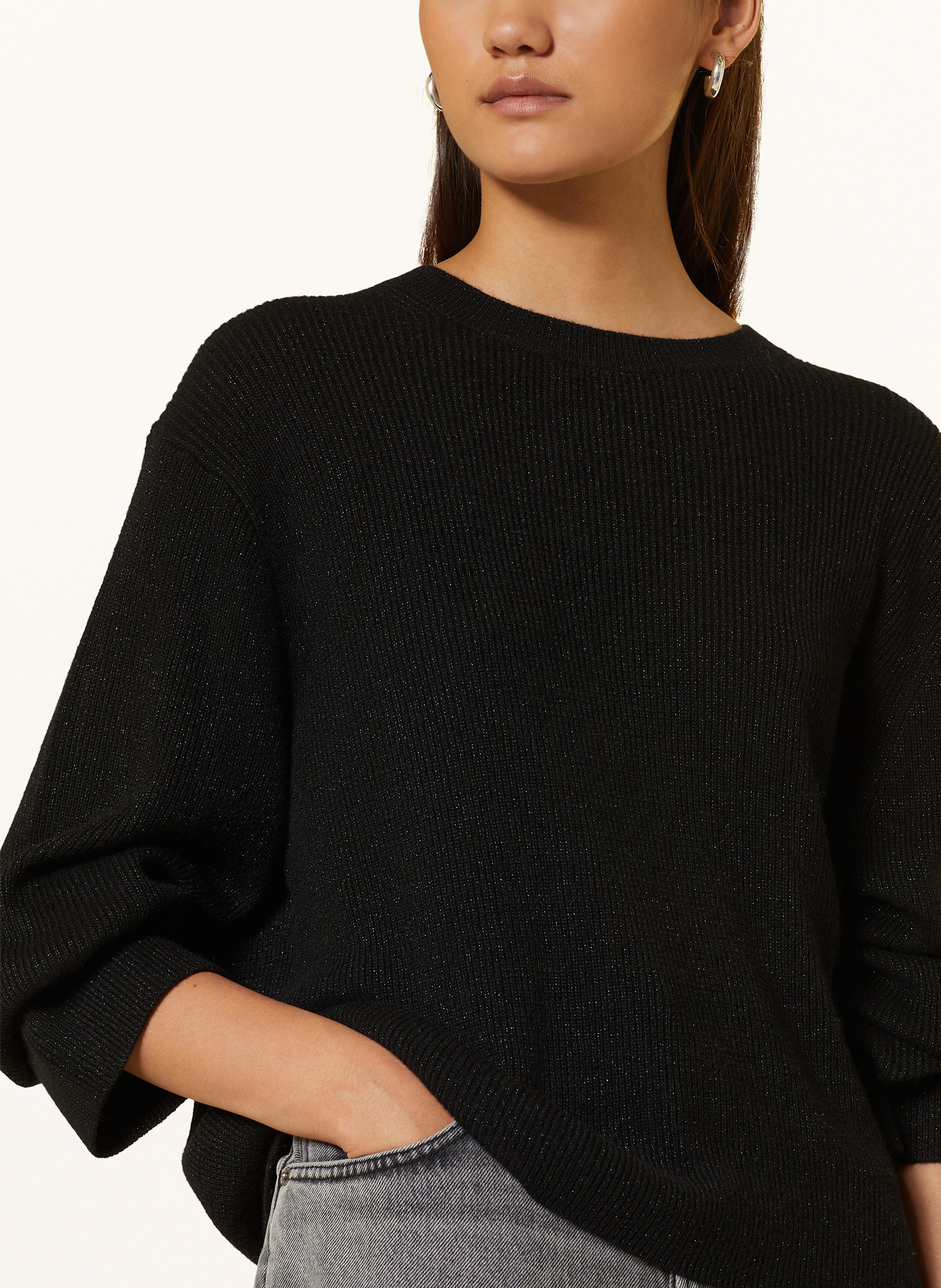 Thumbnail - Ftc Cashmere Cashmere-Pullover Mit Glitzergarn schwarz