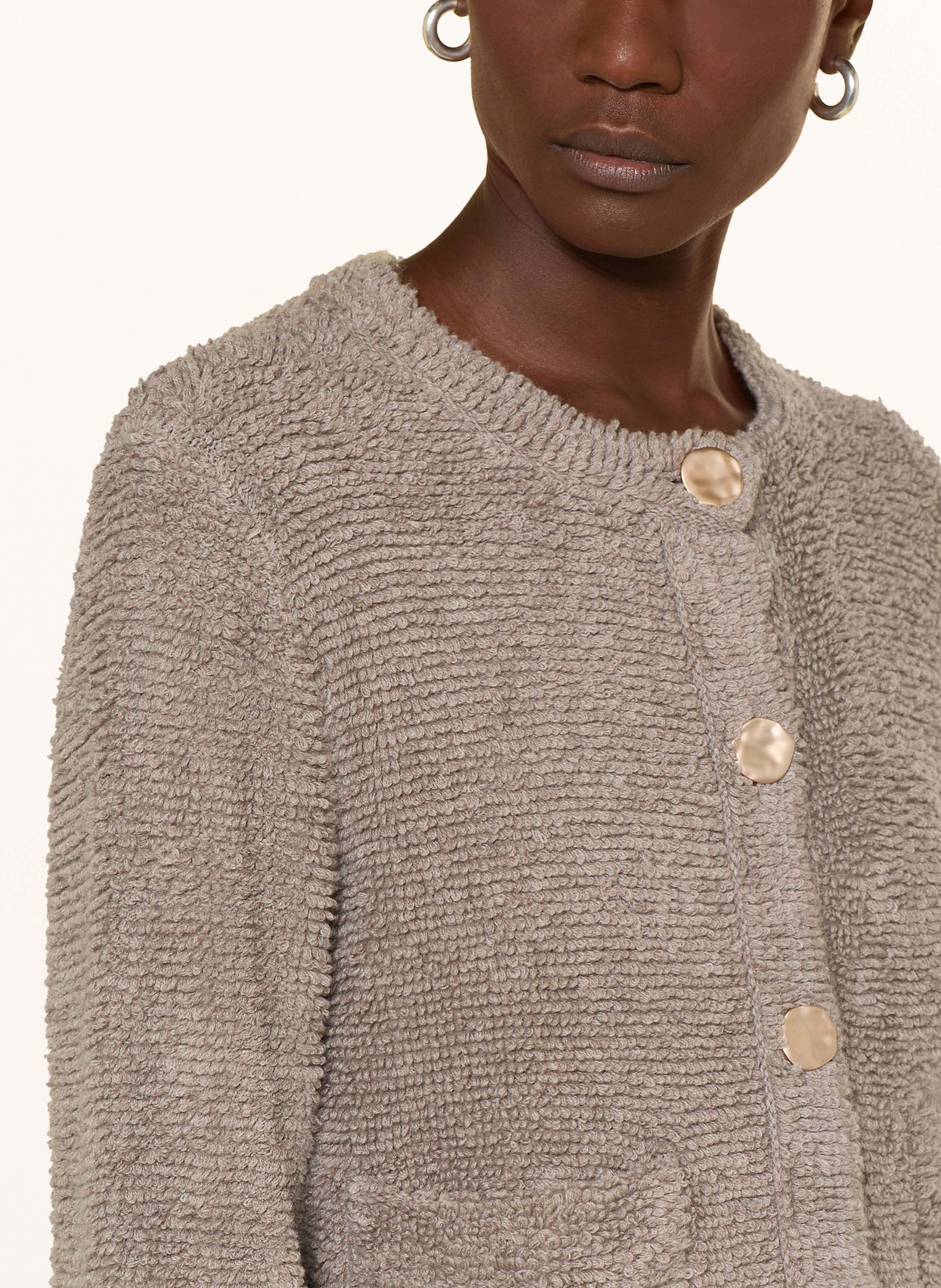 Thumbnail - Ftc Cashmere Bouclé-Strickjacke braun