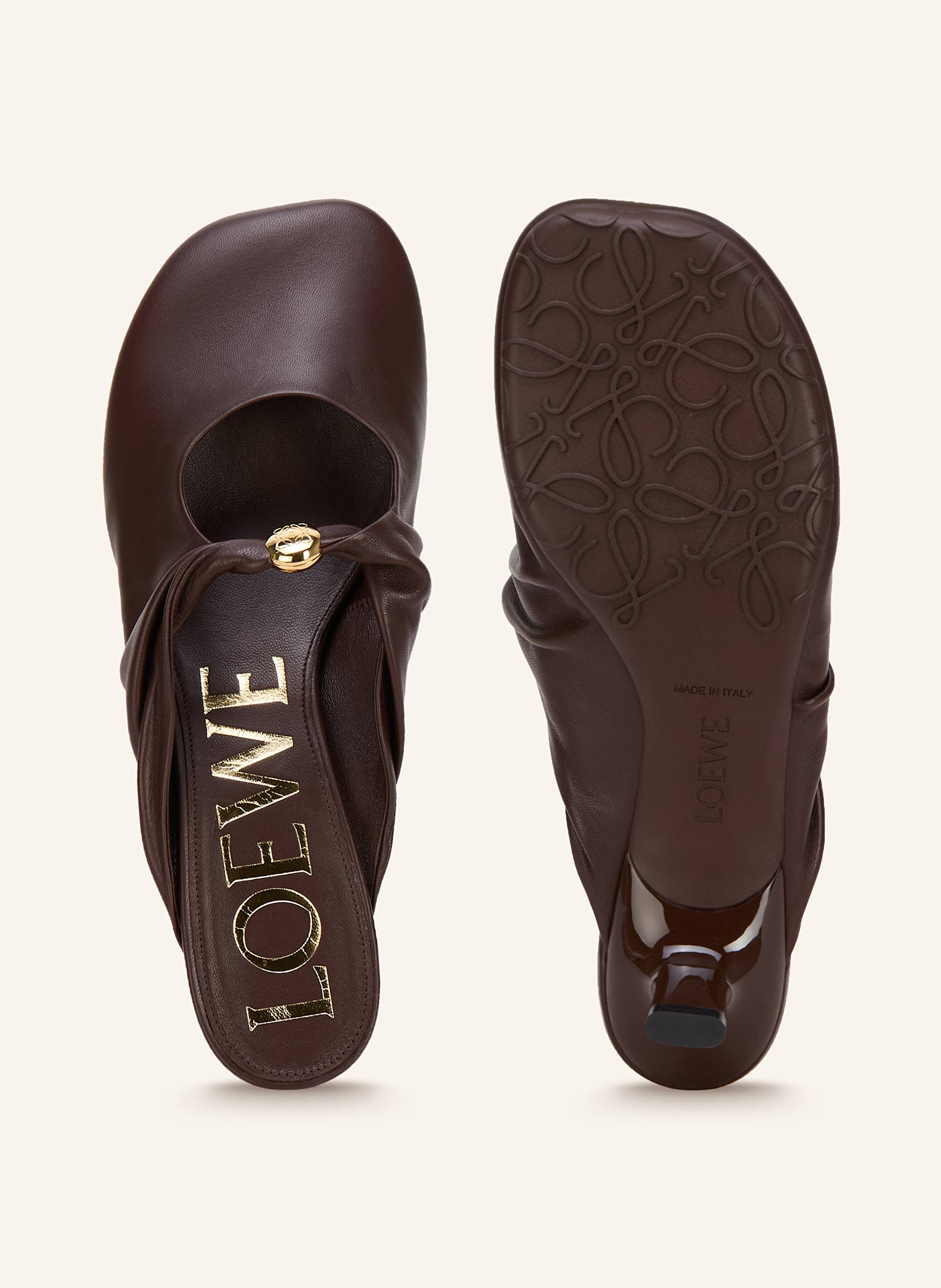 Thumbnail - Loewe Mules Pebble braun