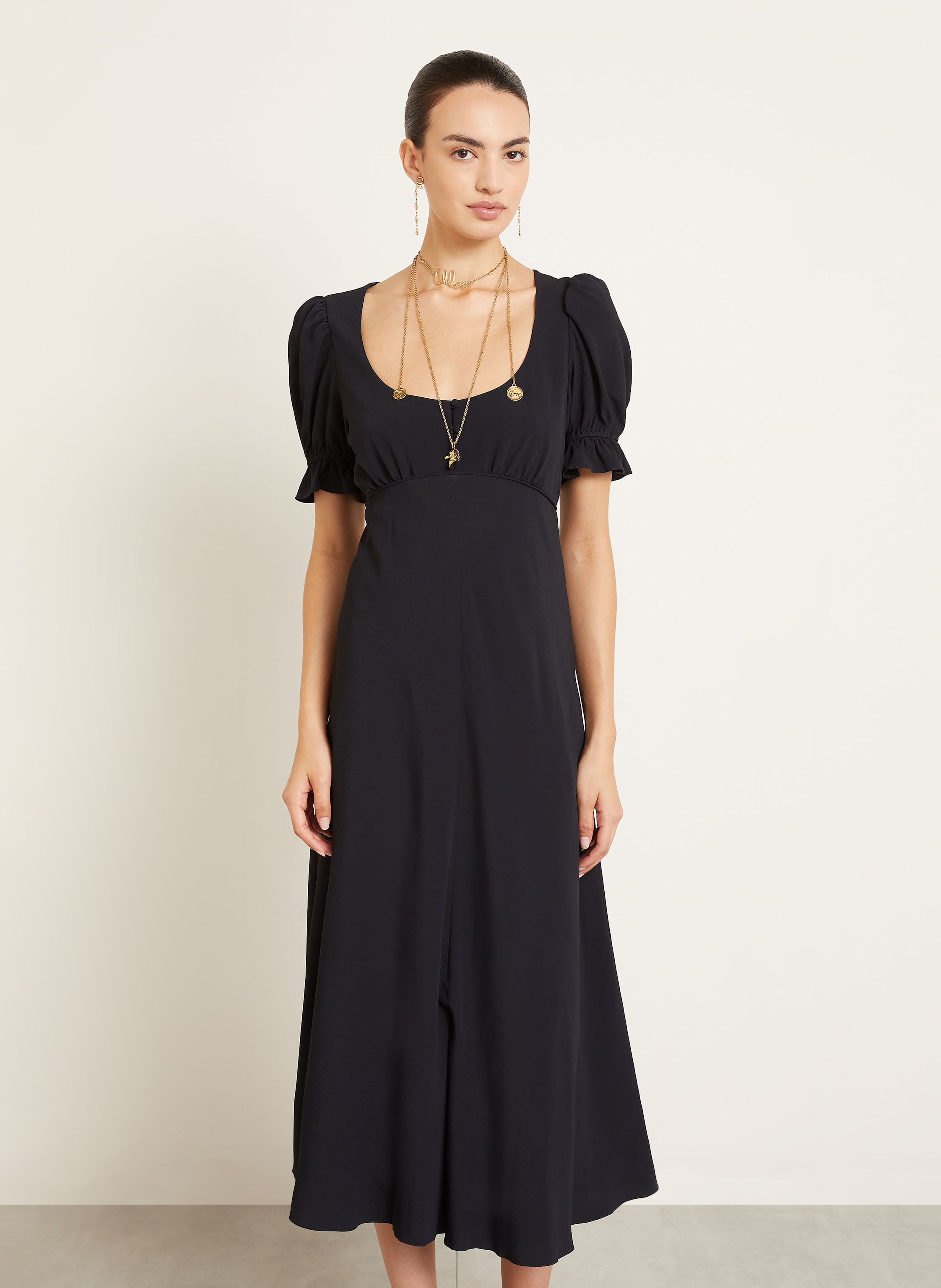 Thumbnail - Chloé Kleid Mit Seide schwarz