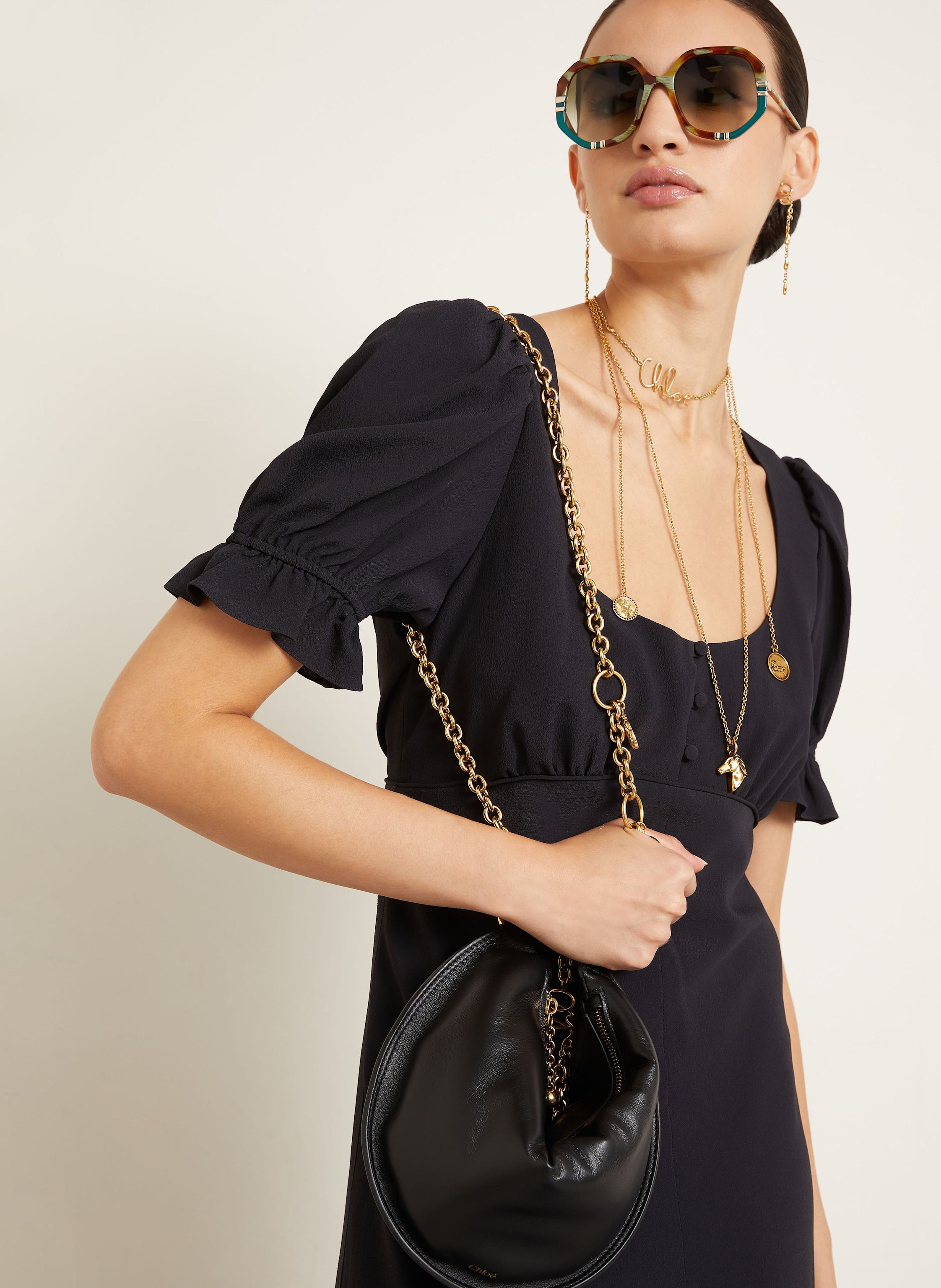 Thumbnail - Chloé Kleid Mit Seide schwarz