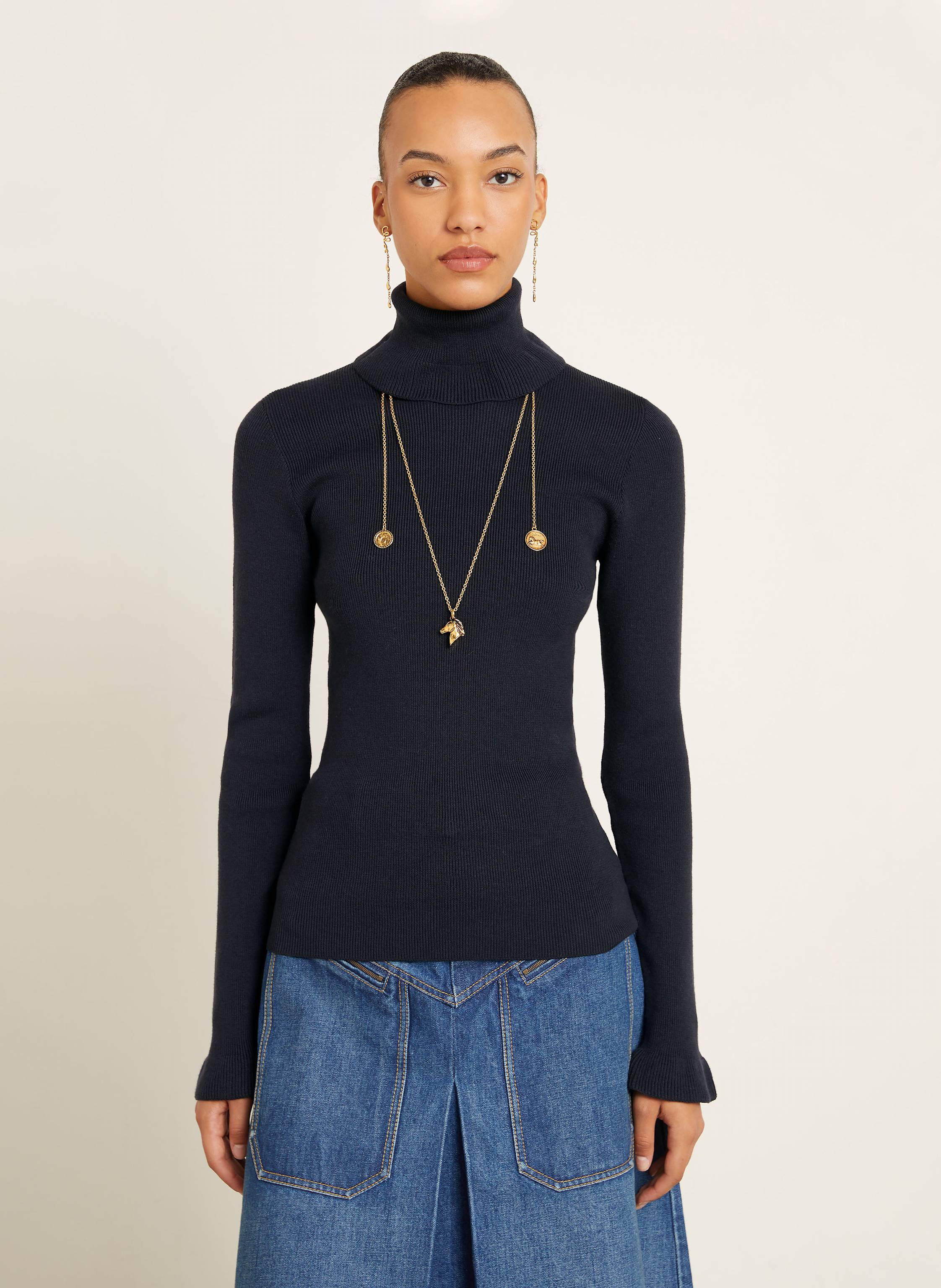 Thumbnail - Chloé Rollkragenpullover blau