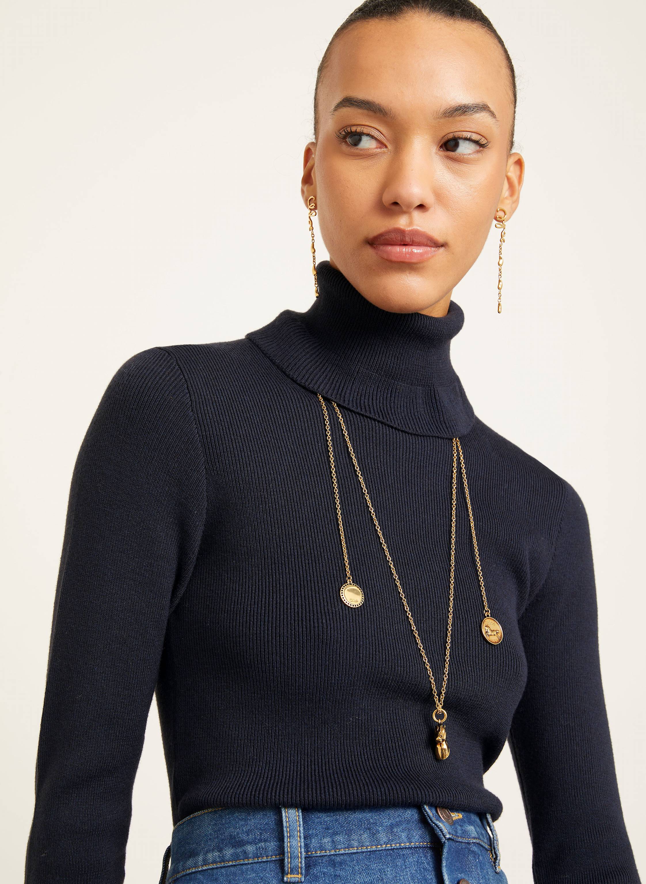 Thumbnail - Chloé Rollkragenpullover blau