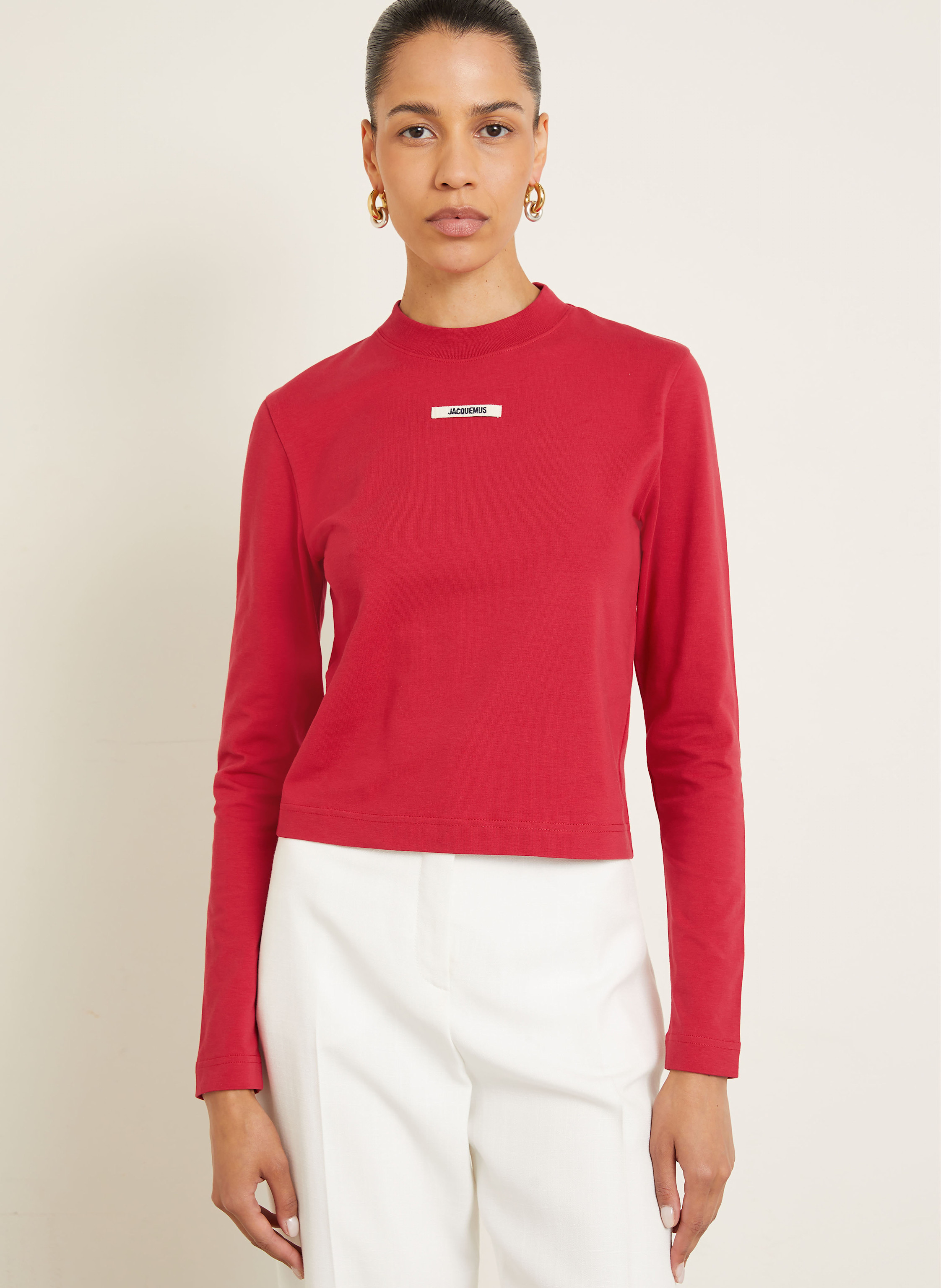 Thumbnail - Jacquemus Longsleeve Le Tshirt Gros Grain rot