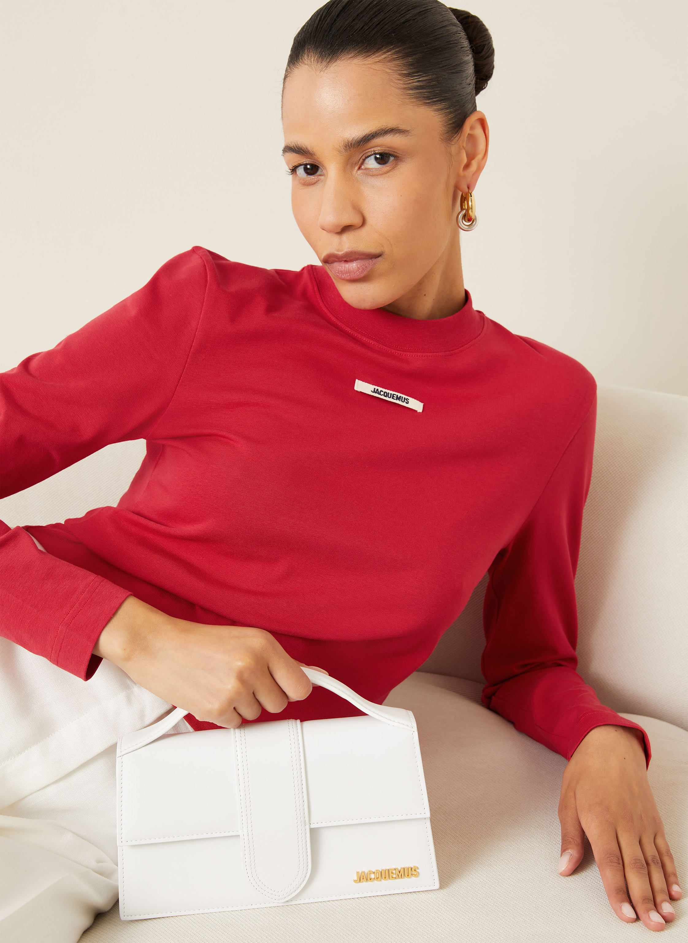 Thumbnail - Jacquemus Longsleeve Le Tshirt Gros Grain rot