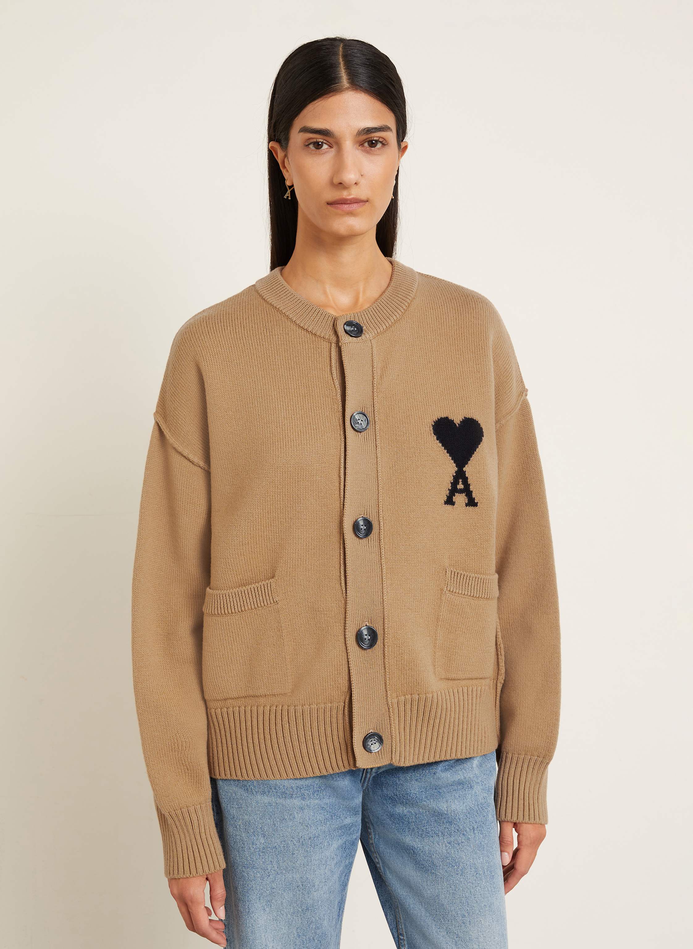 Thumbnail - Ami Paris Strickjacke braun