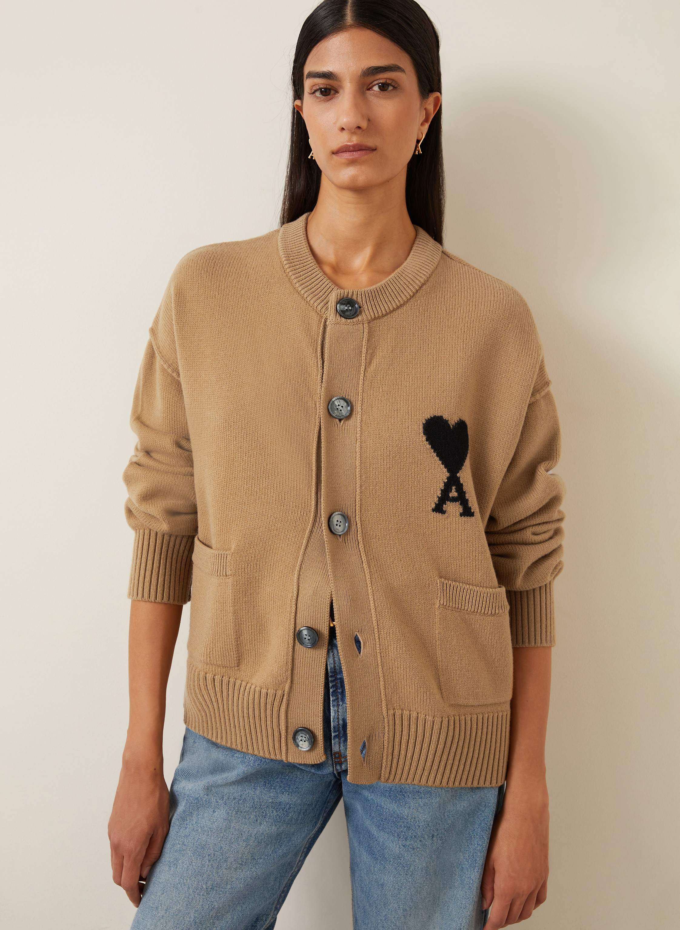 Thumbnail - Ami Paris Strickjacke braun