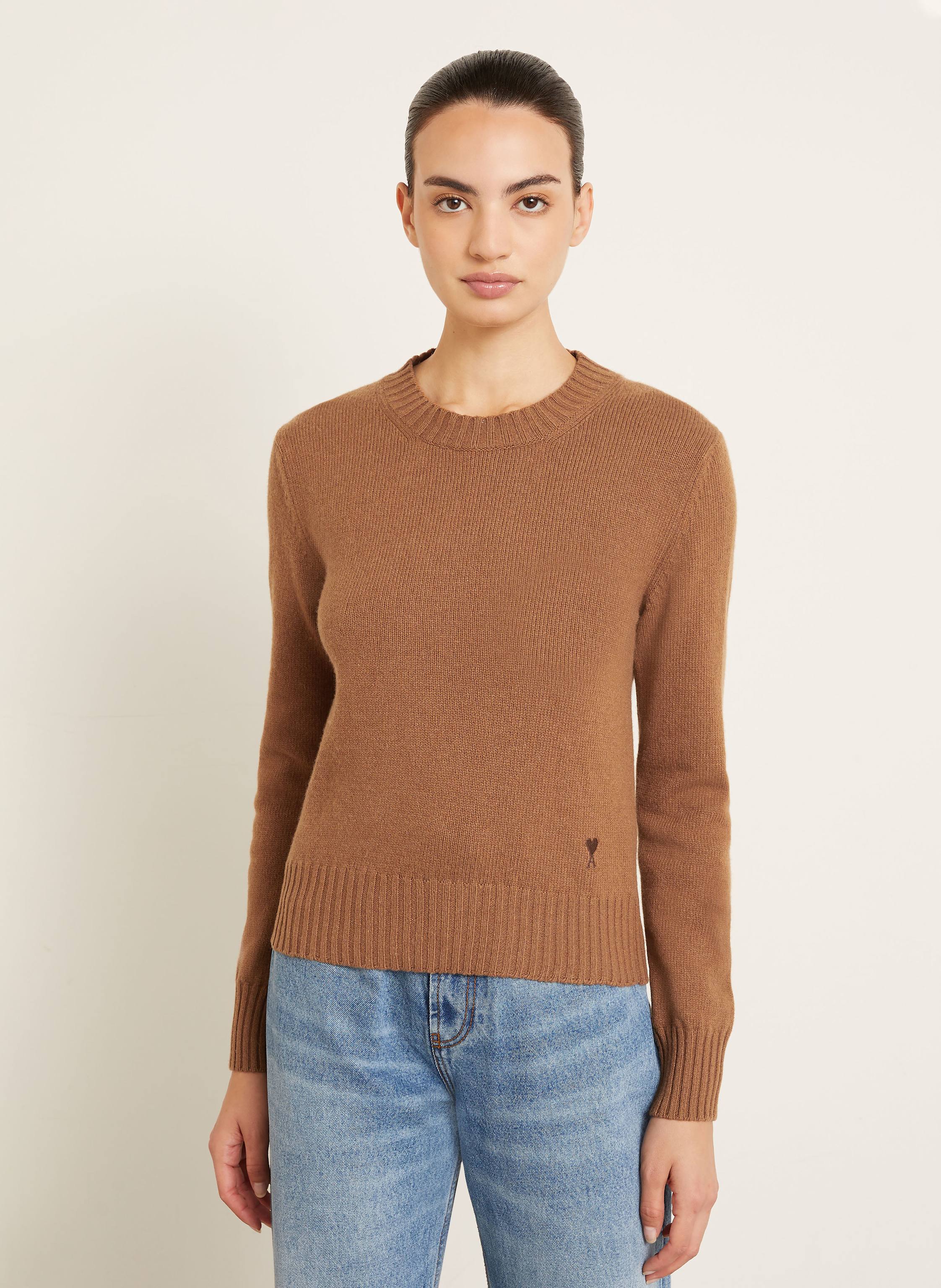 Thumbnail - Ami Paris Cashmere-Pullover braun
