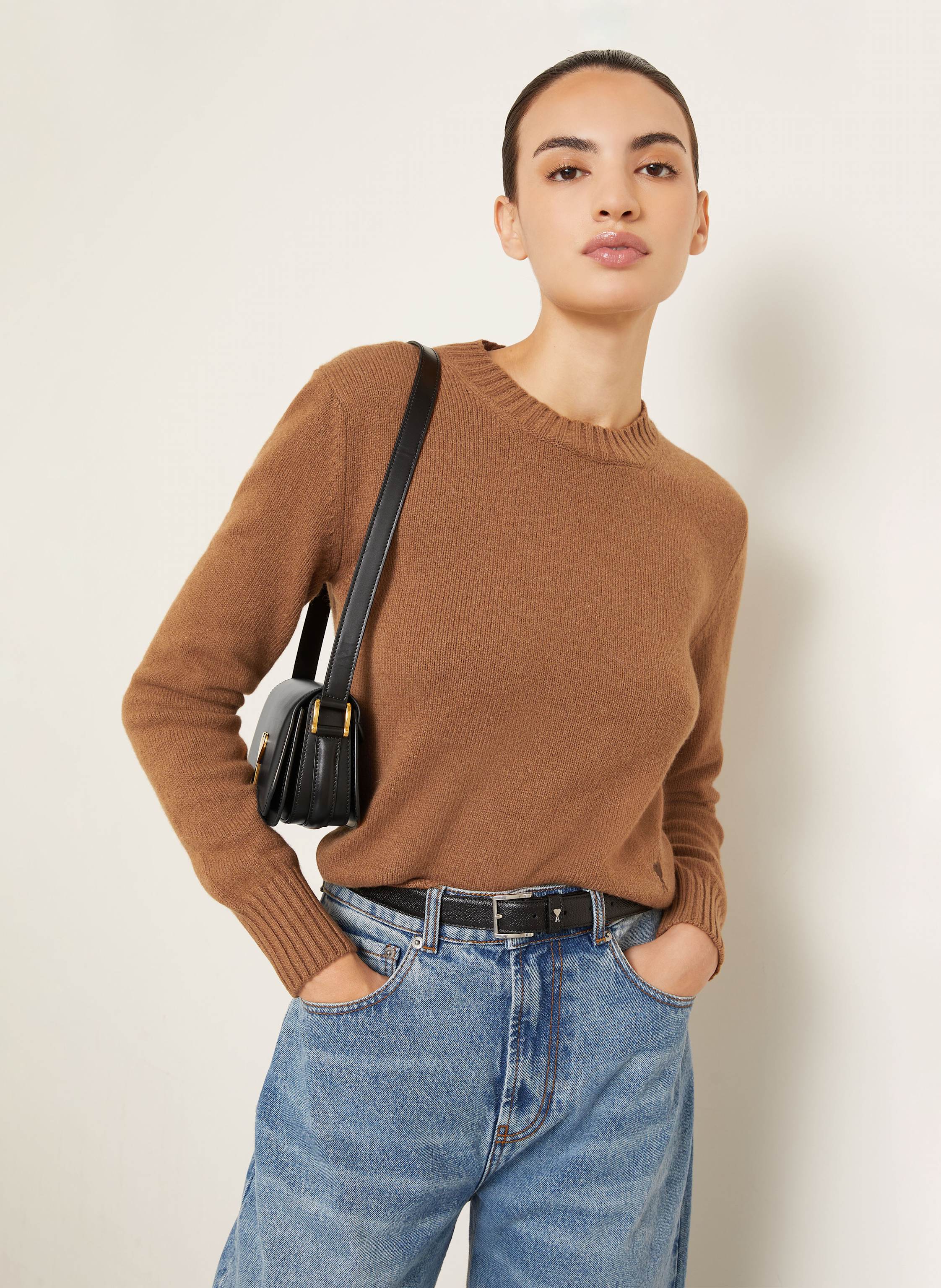 Thumbnail - Ami Paris Cashmere-Pullover braun