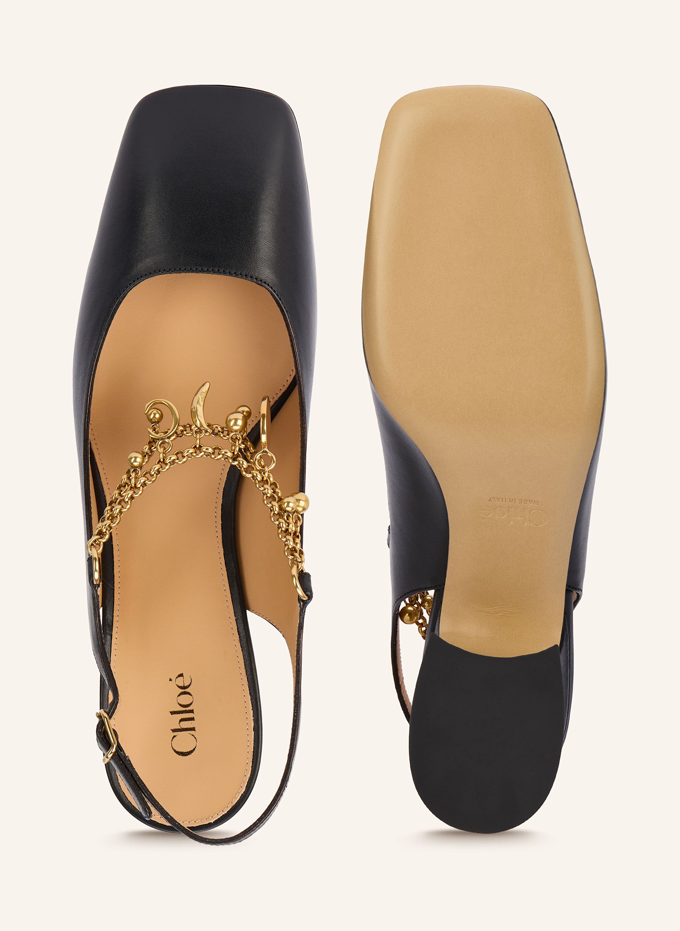 Thumbnail - Chloé Slingpumps Charms schwarz