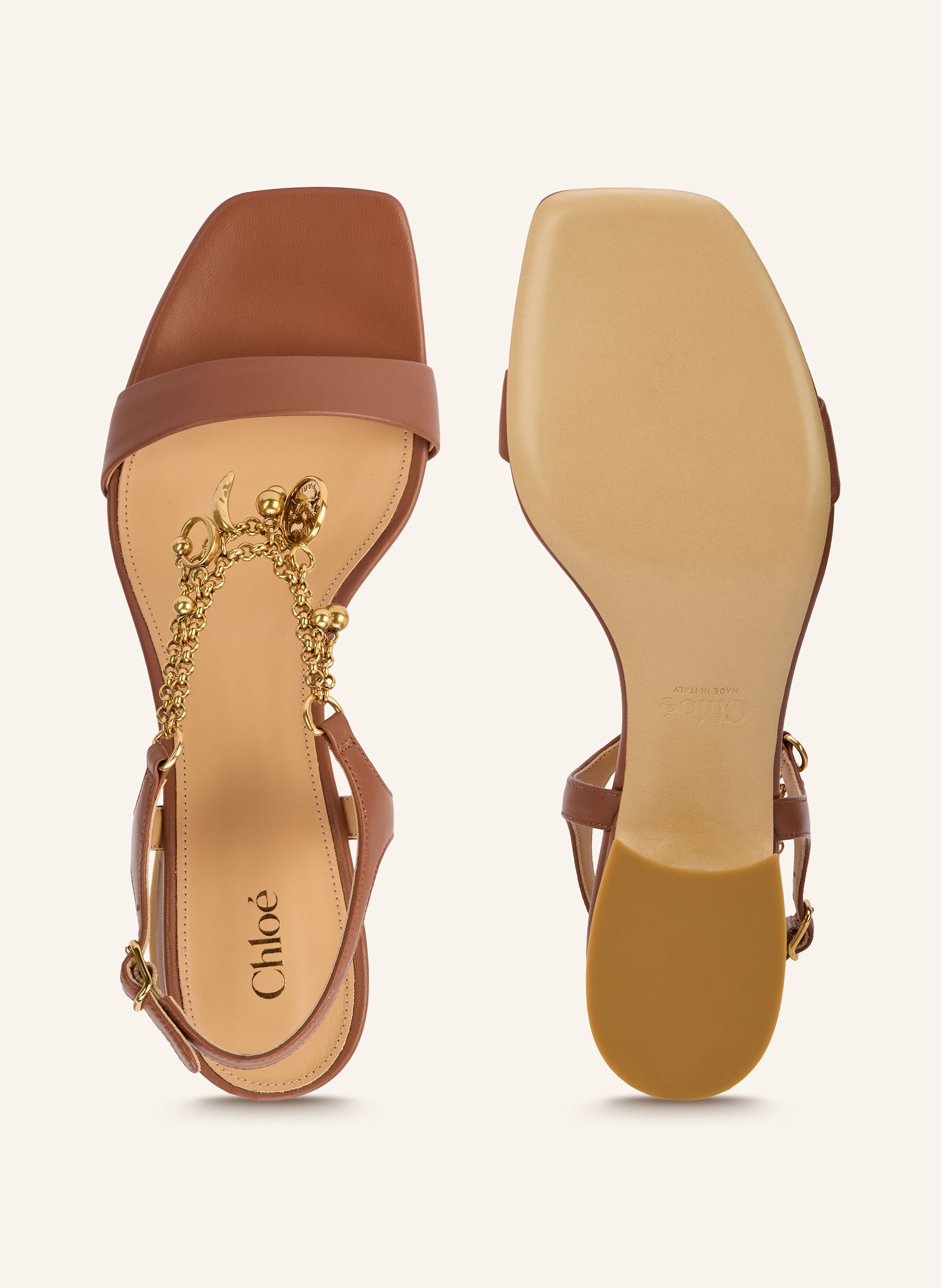 Thumbnail - Chloé Sandaletten Charms braun