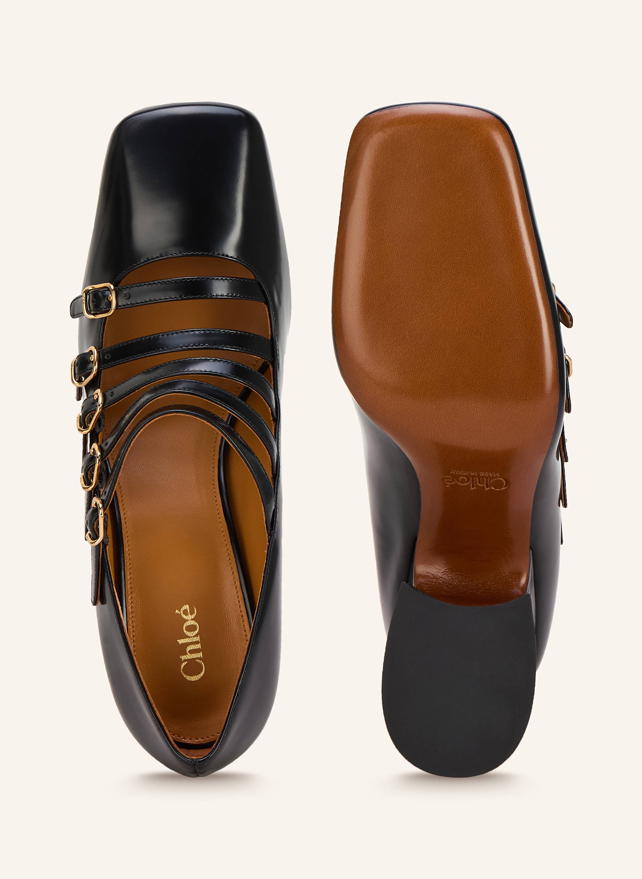 Thumbnail - Chloé Mary-Jane-Pumps Janis schwarz