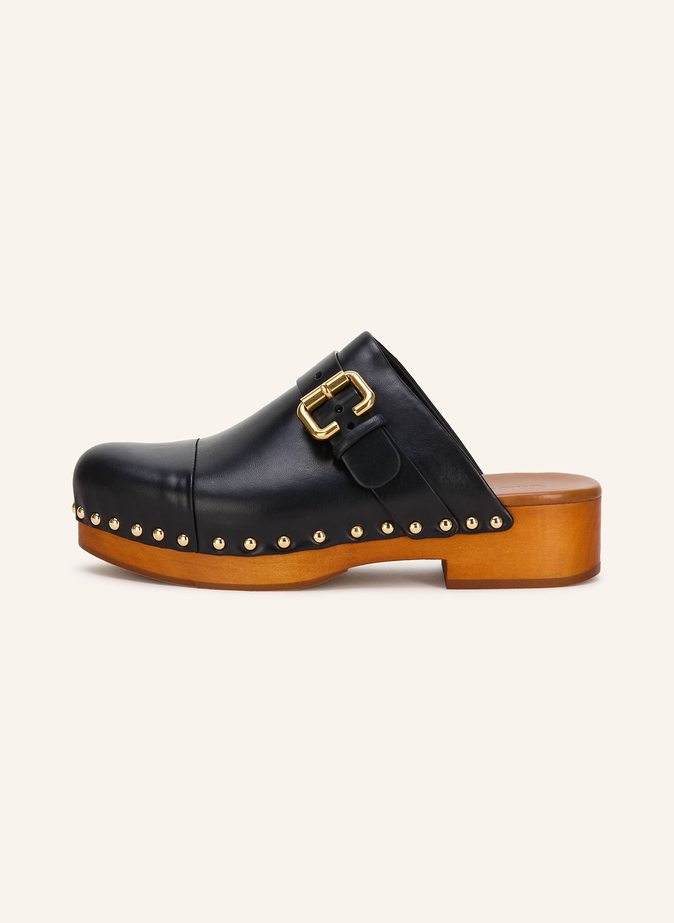 Thumbnail - Chloé Clogs Jeannette Mit Nieten schwarz