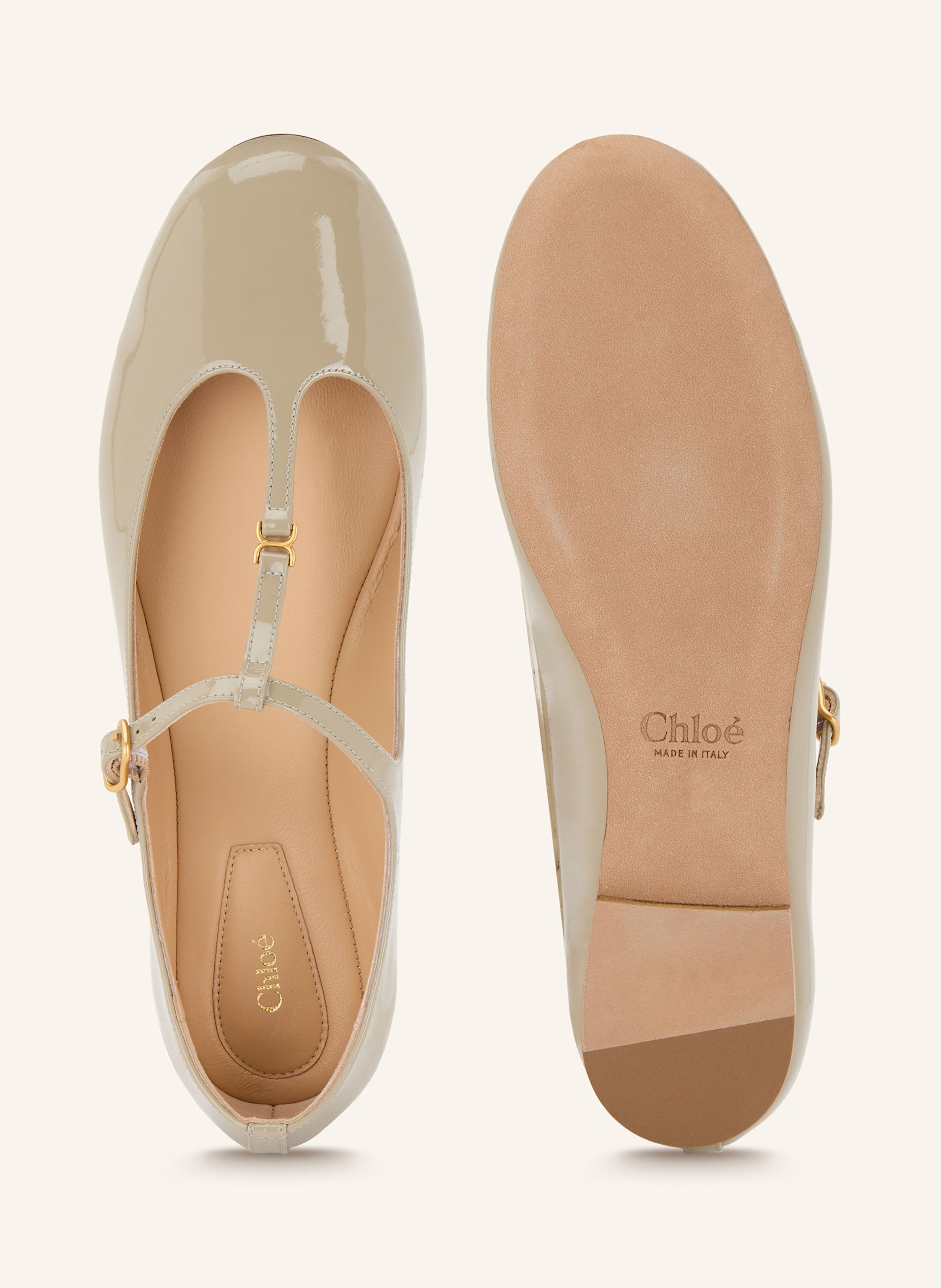 Thumbnail - Chloé Mary-Jane-Ballerinas Marcie grau