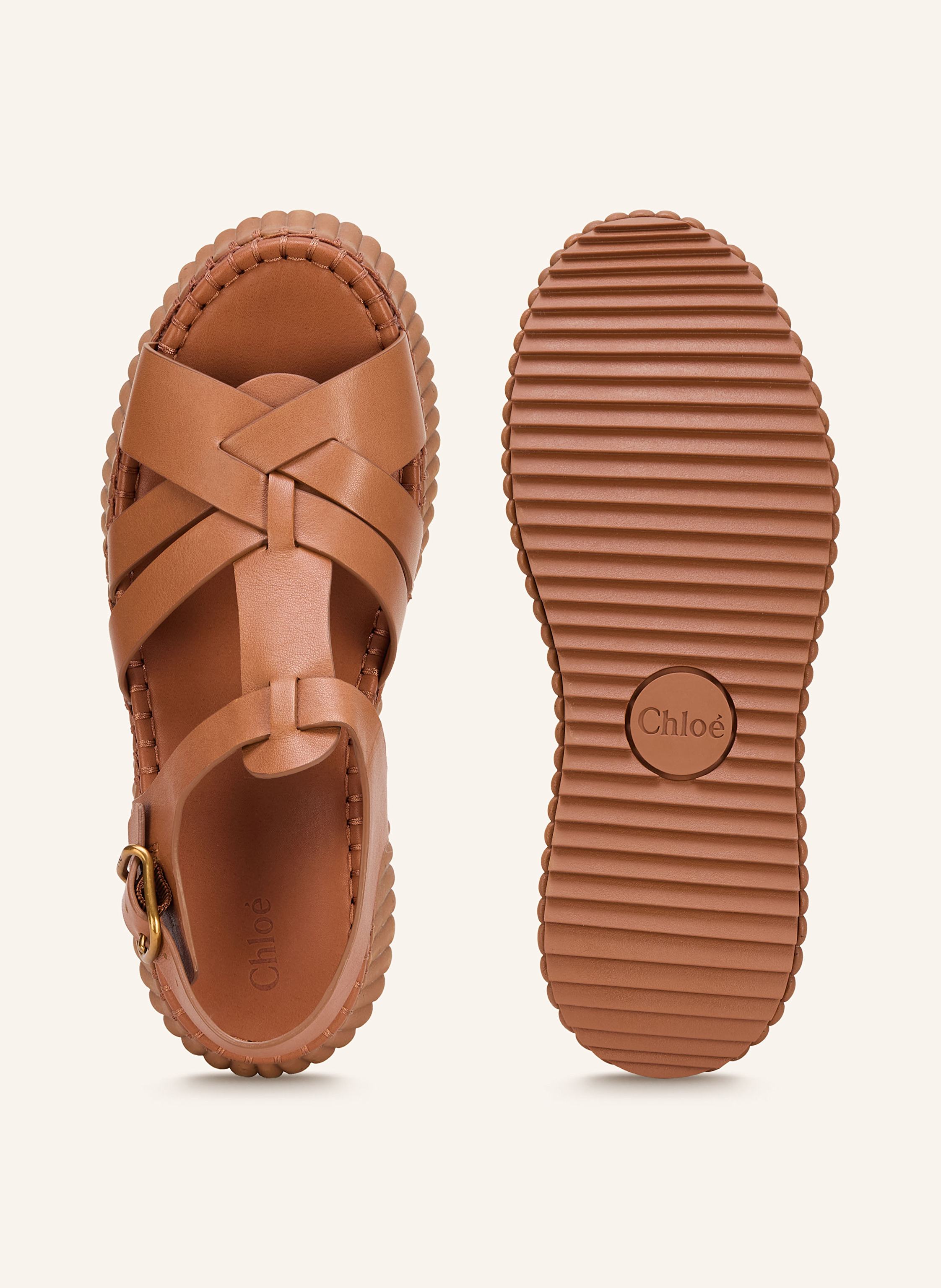 Thumbnail - Chloé Plateau-Sandalen Nama braun