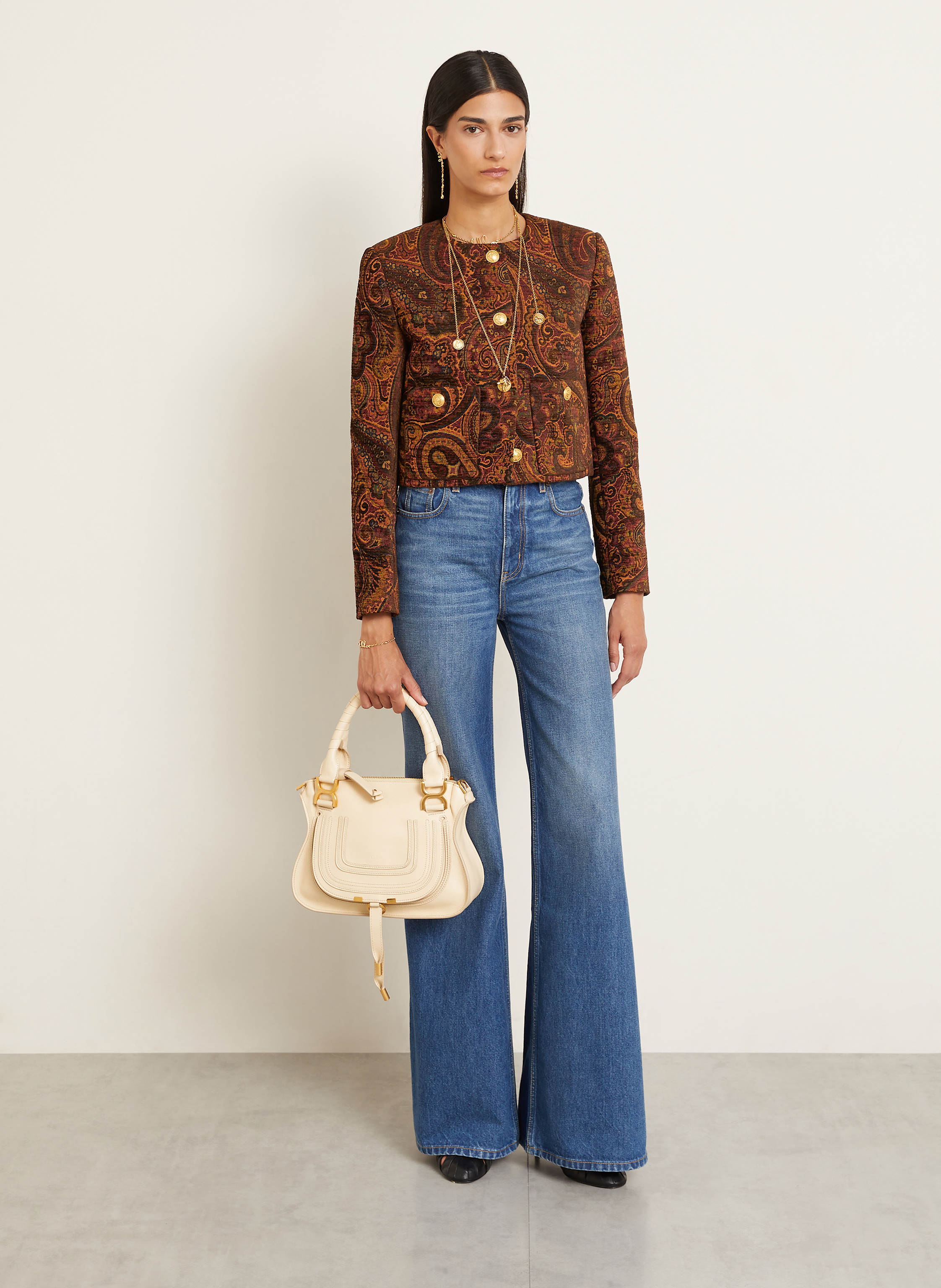 Thumbnail - Chloé Handtasche Marcie beige