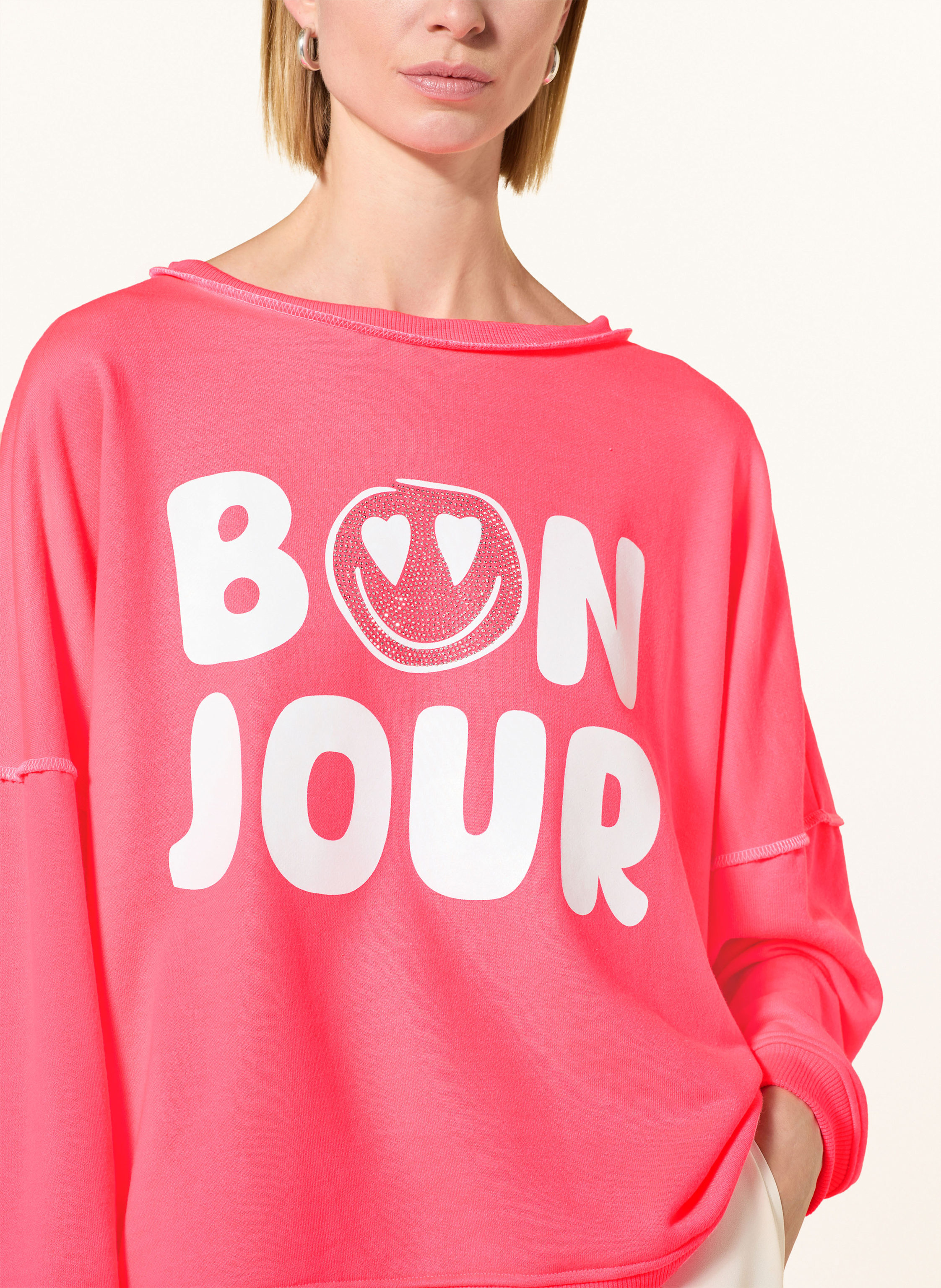 Thumbnail - Miss Goodlife Oversized-Sweatshirt Mit Schmucksteinen pink