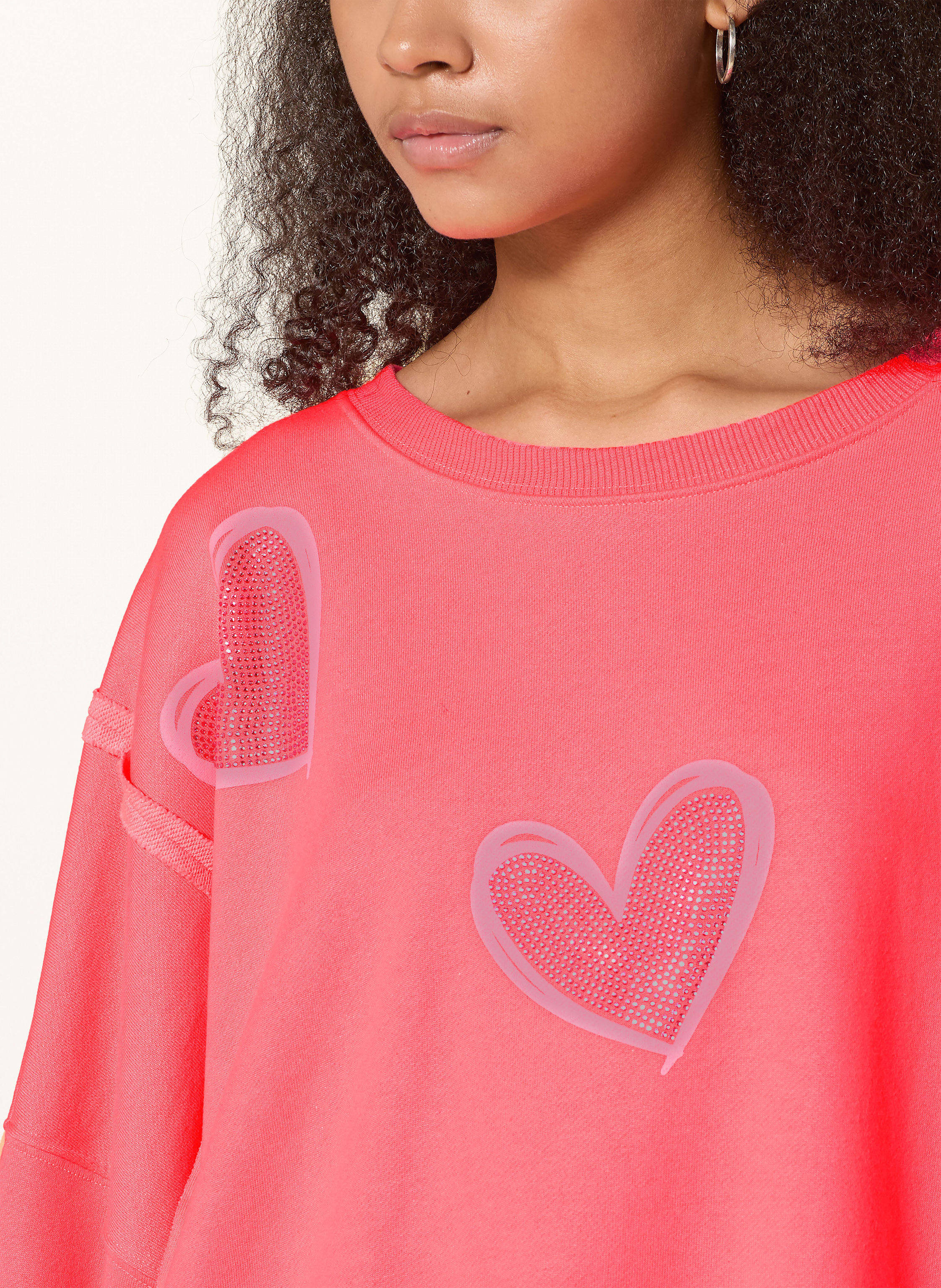 Thumbnail - Miss Goodlife Sweatshirt Mit Schmucksteinen pink