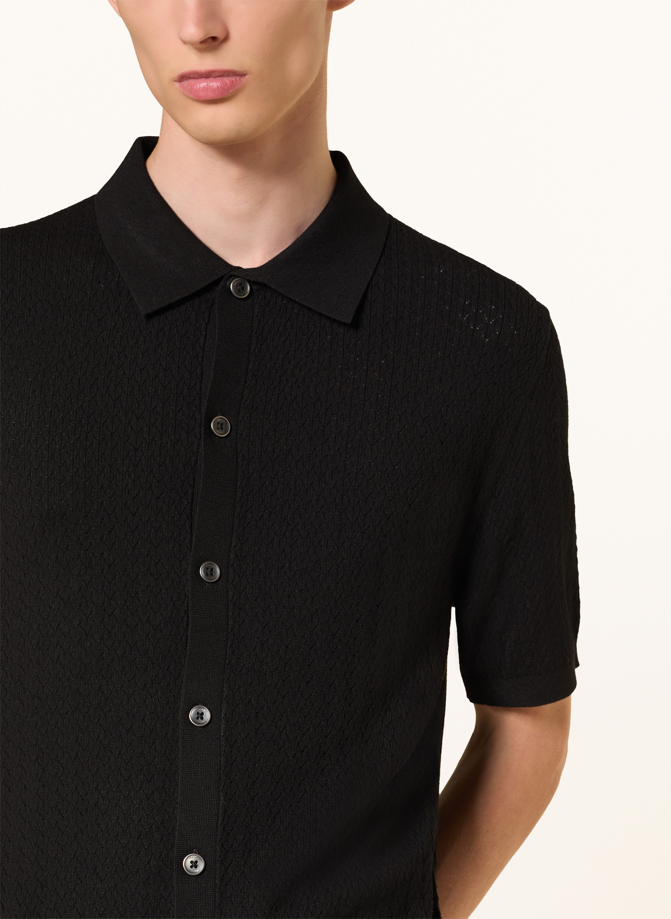 Thumbnail - Reiss Strickhemd Thames Regular Fit schwarz