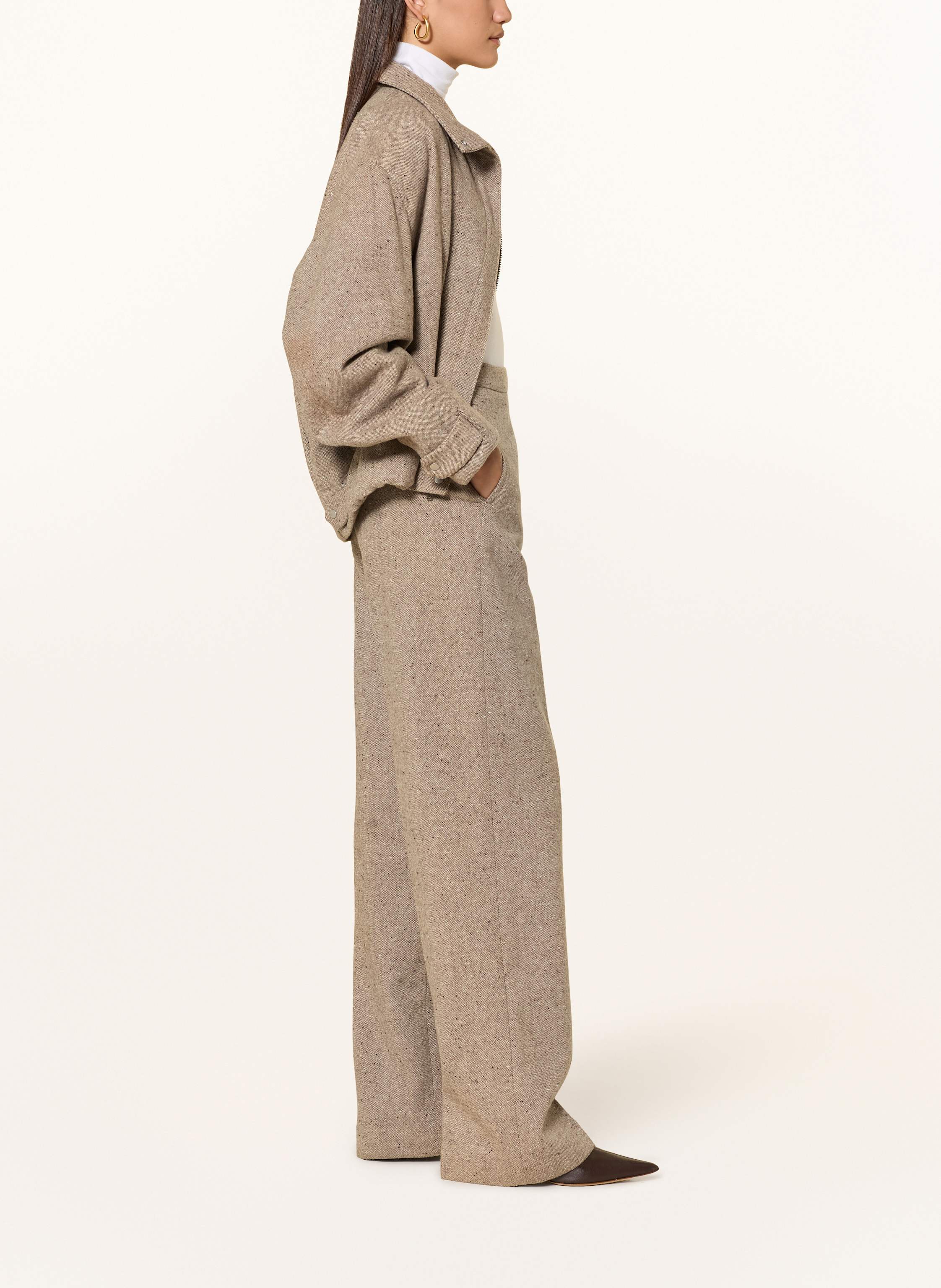 Thumbnail - Vince Marlenehose Aus Tweed beige