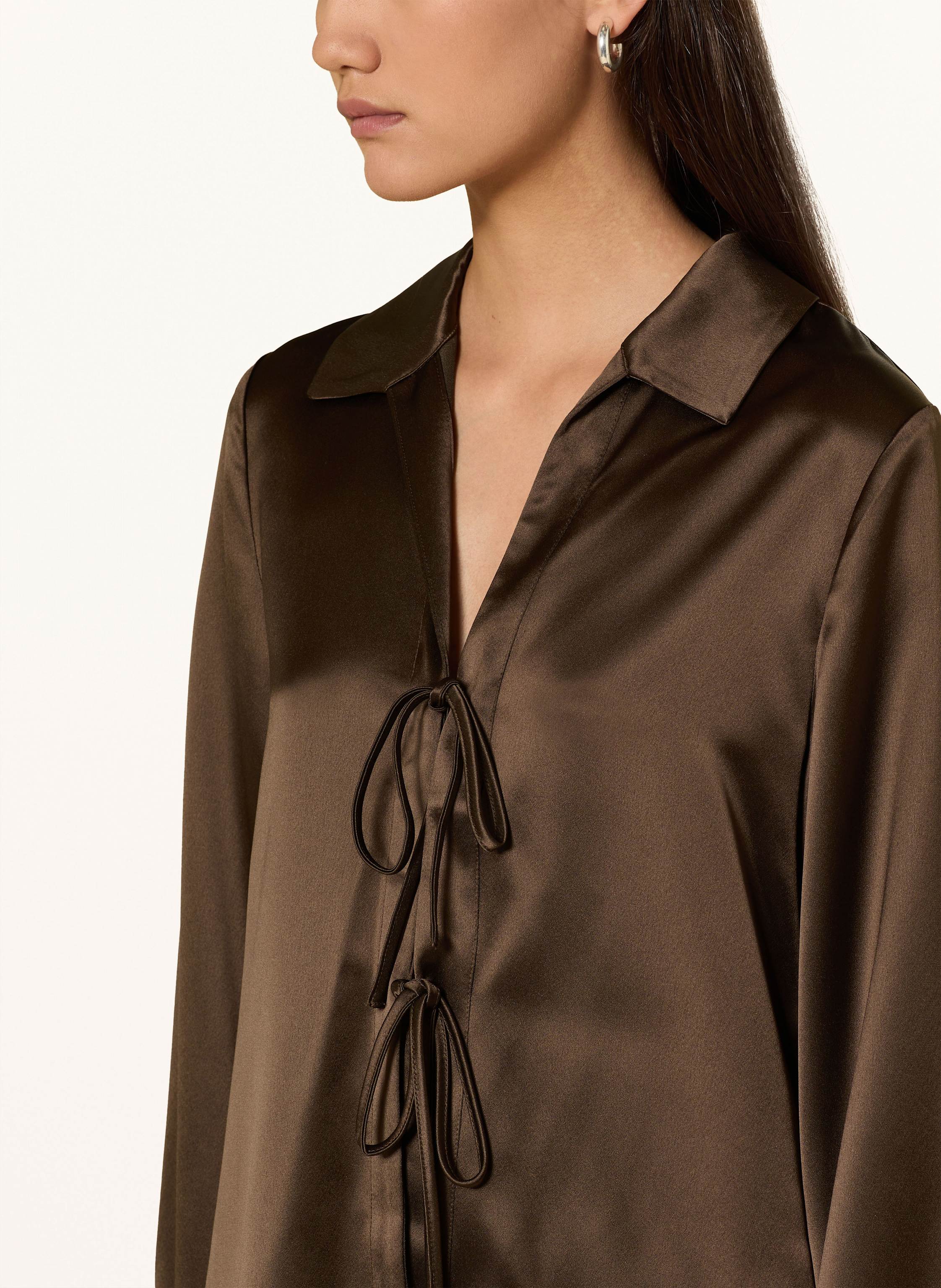 Thumbnail - Ladneri Satinbluse braun