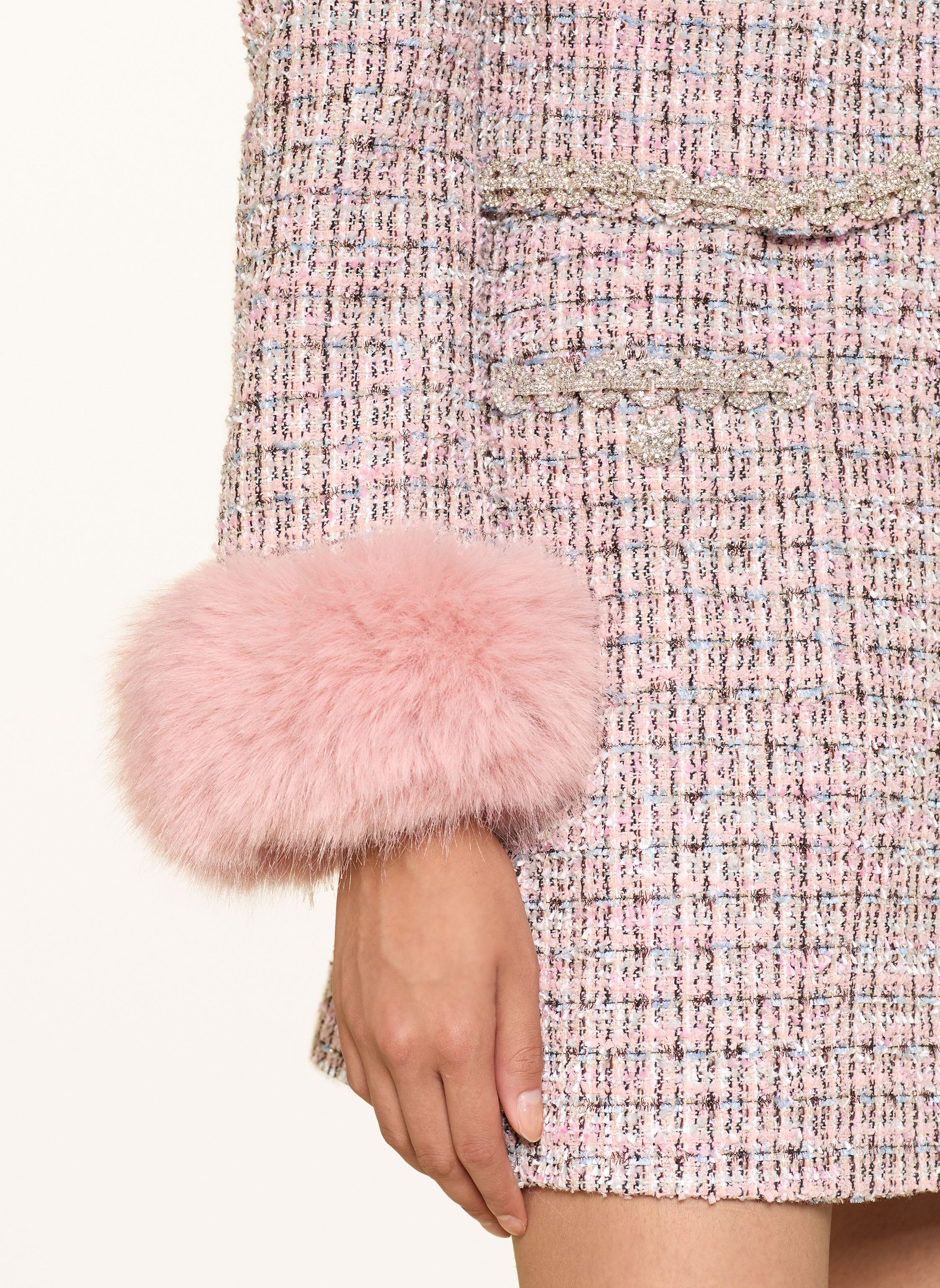 Thumbnail - Self-Portrait Bouclé-Jacke Mit Glitzergarn Und Schmucksteinen pink